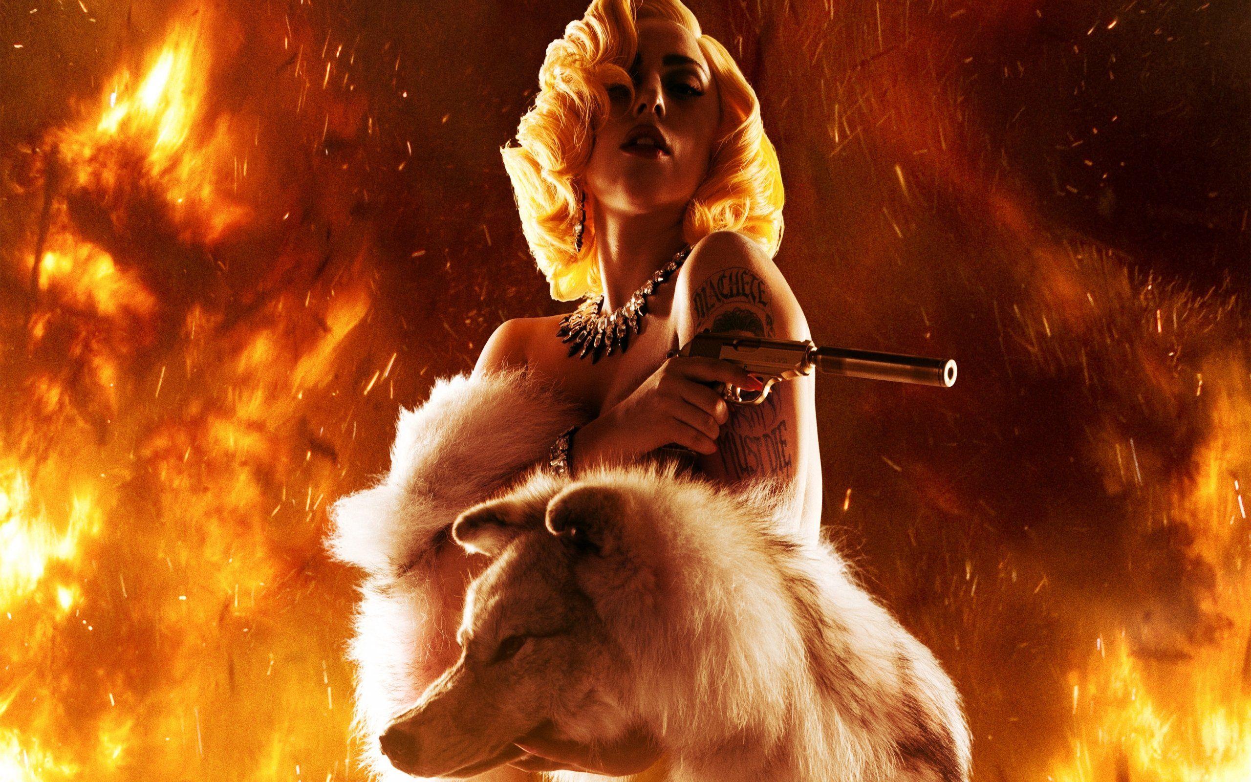 2560x1600 MACHETE KILLS action comedy crime babe wolf wolves fire
