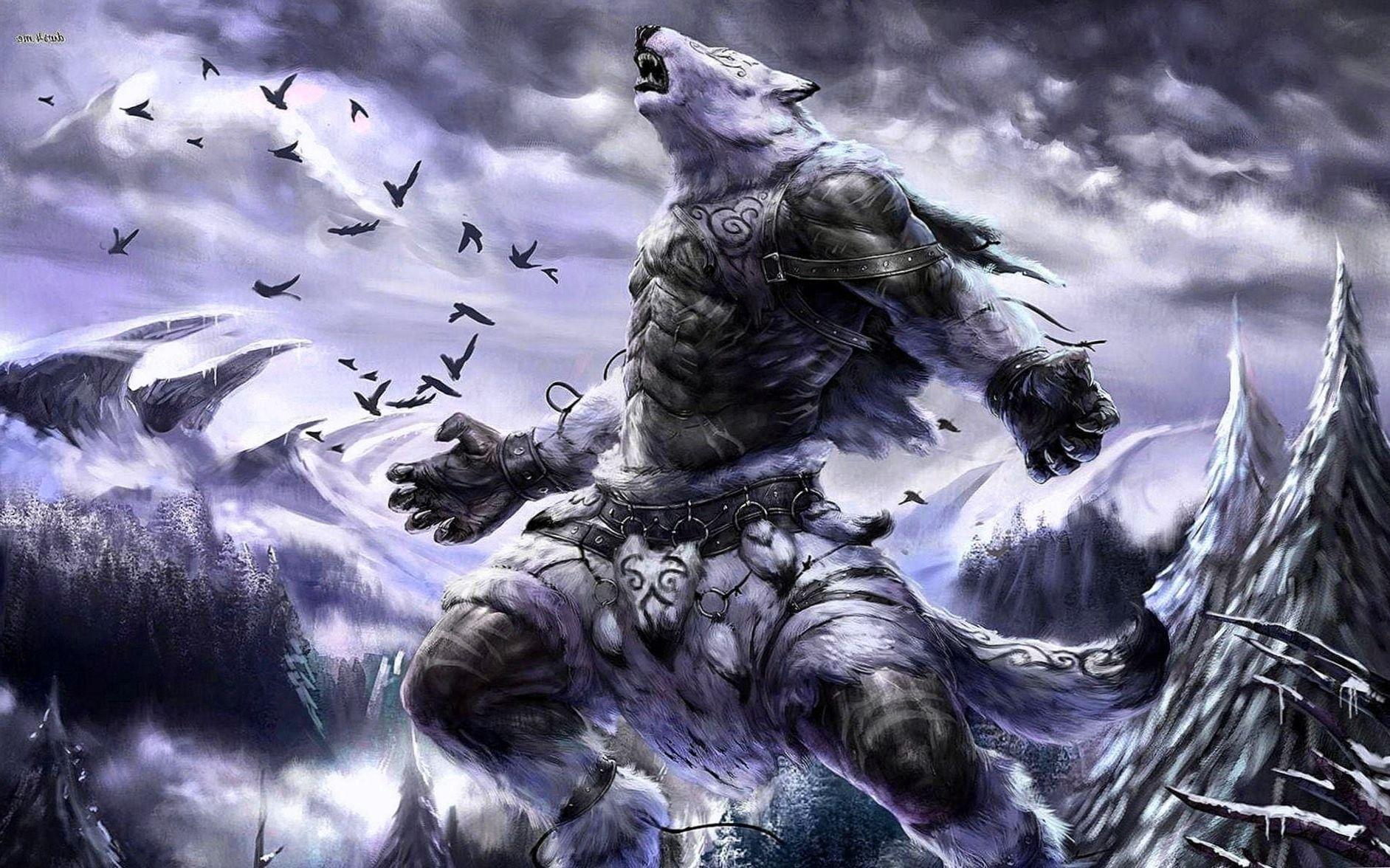 Dark Werewolf in Forest Live Wallpaper  free download