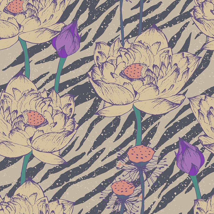 900x900 Vintage Hipster Floral Pattern. Removable Peel and Stick Wallpaper