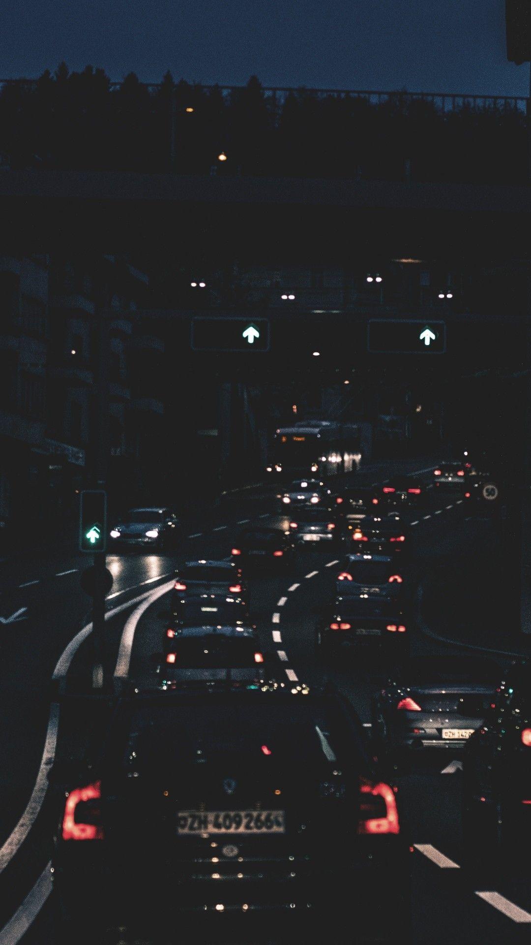 1080x1920 Preview Wallpaper Night City, City Lights, Cars, Traffic