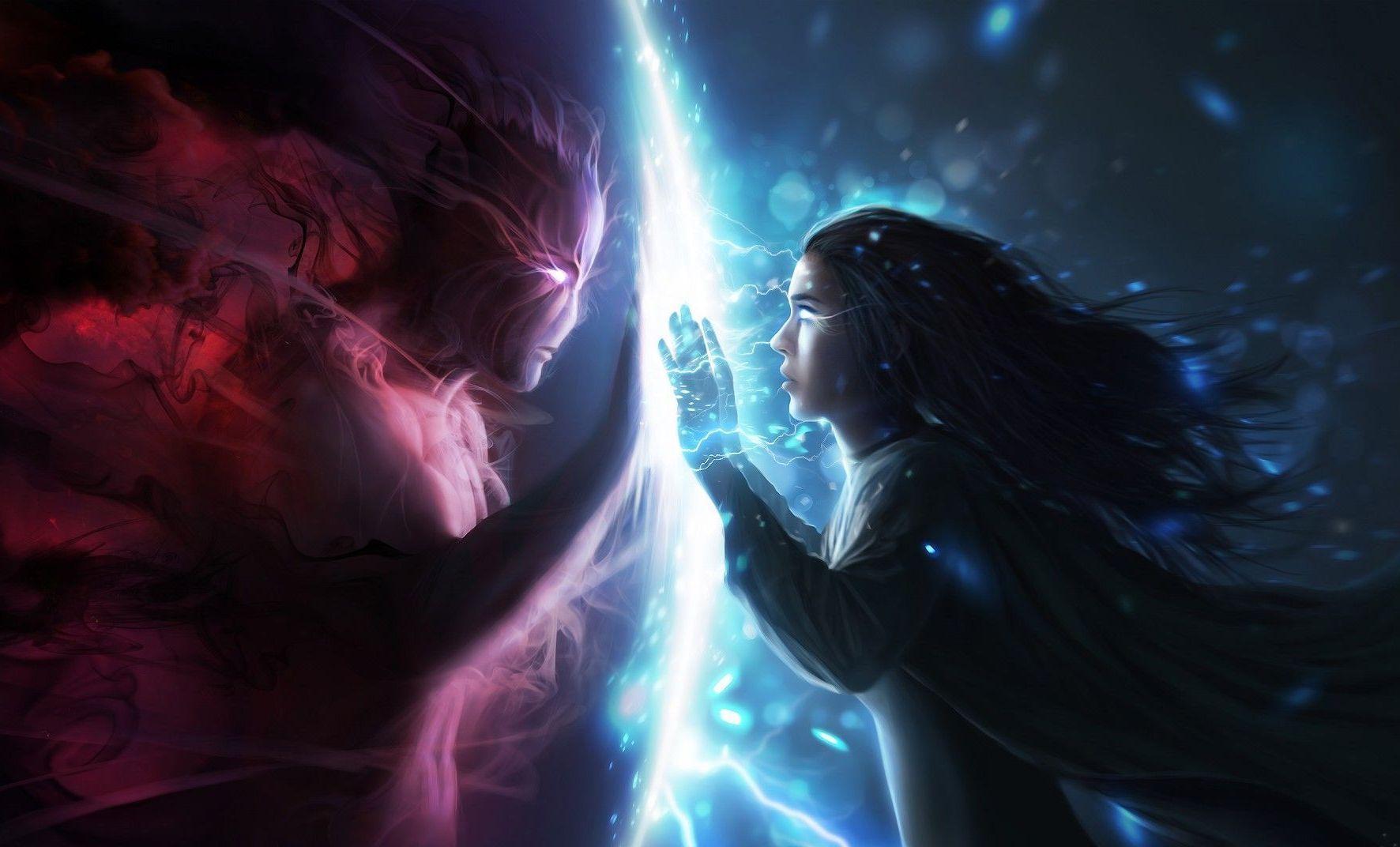 1772x1072 Angel Demon Mystic Fantasy Wallpaper for Android