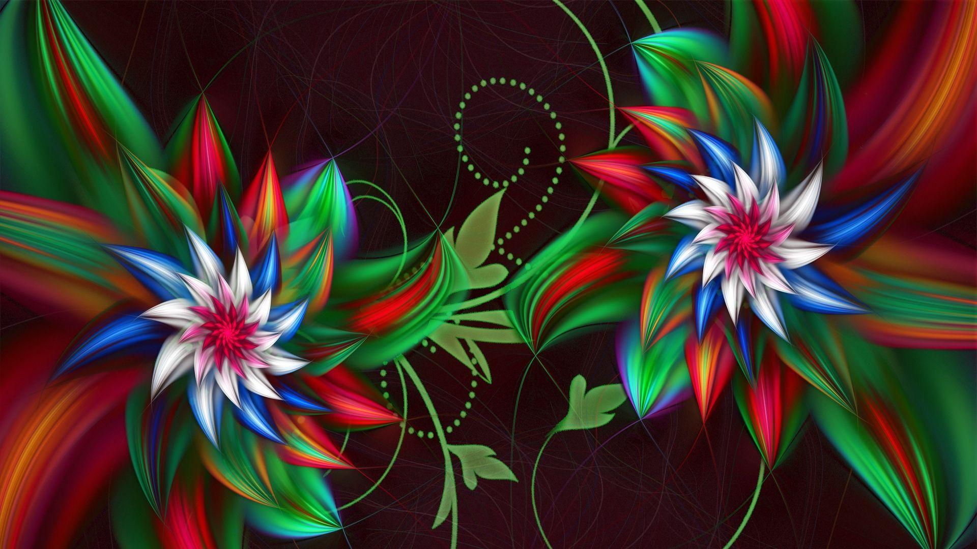 1920x1080 Download wallpaper 1920x1080 3D, abstract, fractal, flowers full hd, hdtv, fhd, 1080p HD background