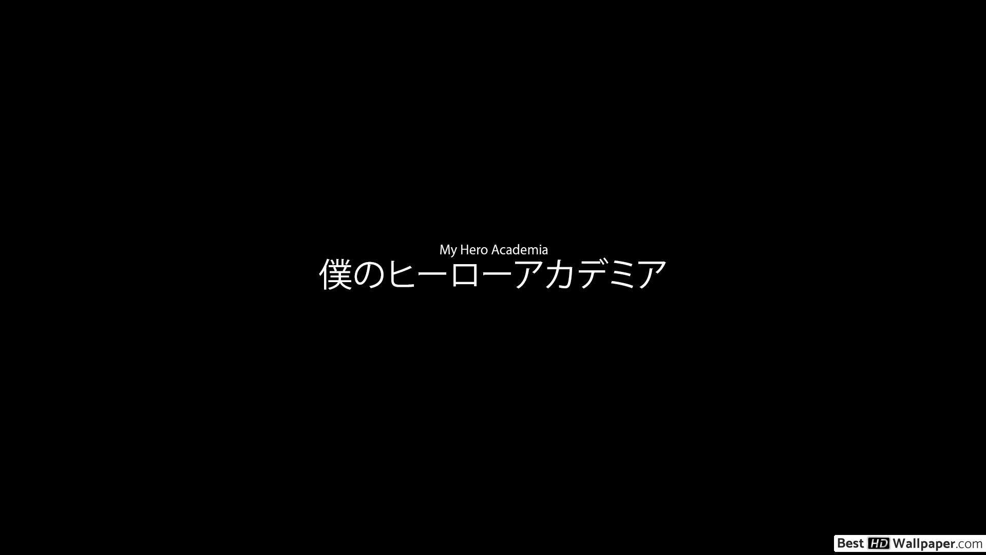 1920x1080 Boku no Hero Minimalist Wallpaper Dark HD wallpaper download