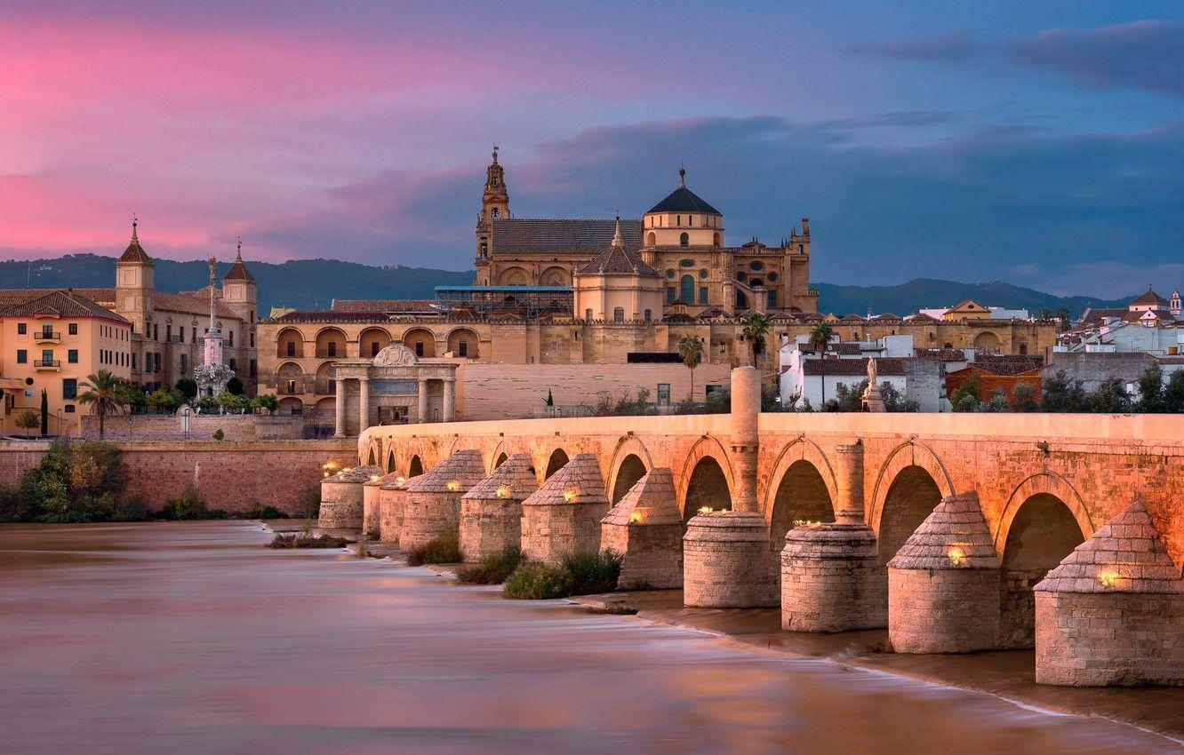 1332x850 Wallpaper the sky, bridge, lights, river, home, glow, architecture