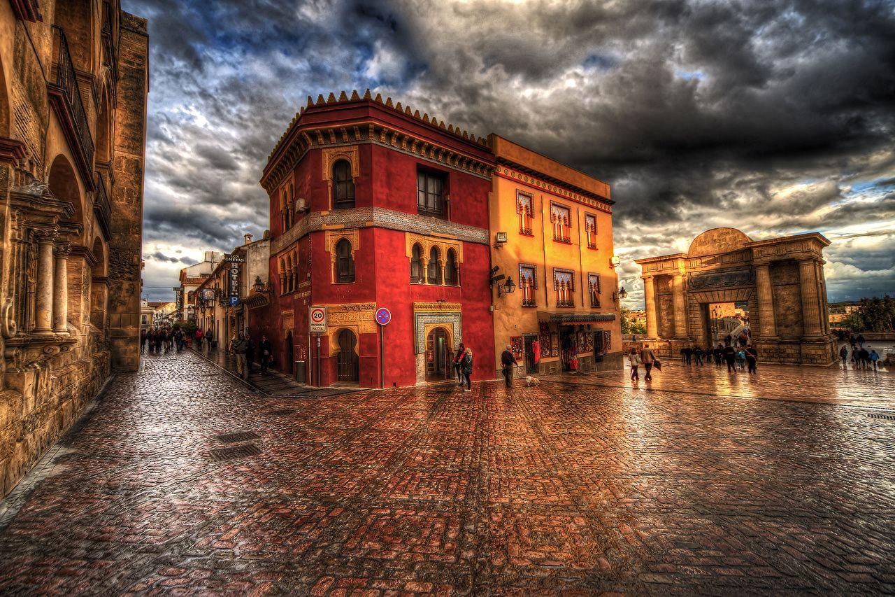 1280x853 Picture Spain Cordoba Andalusia HDR Street Cities Clouds Building