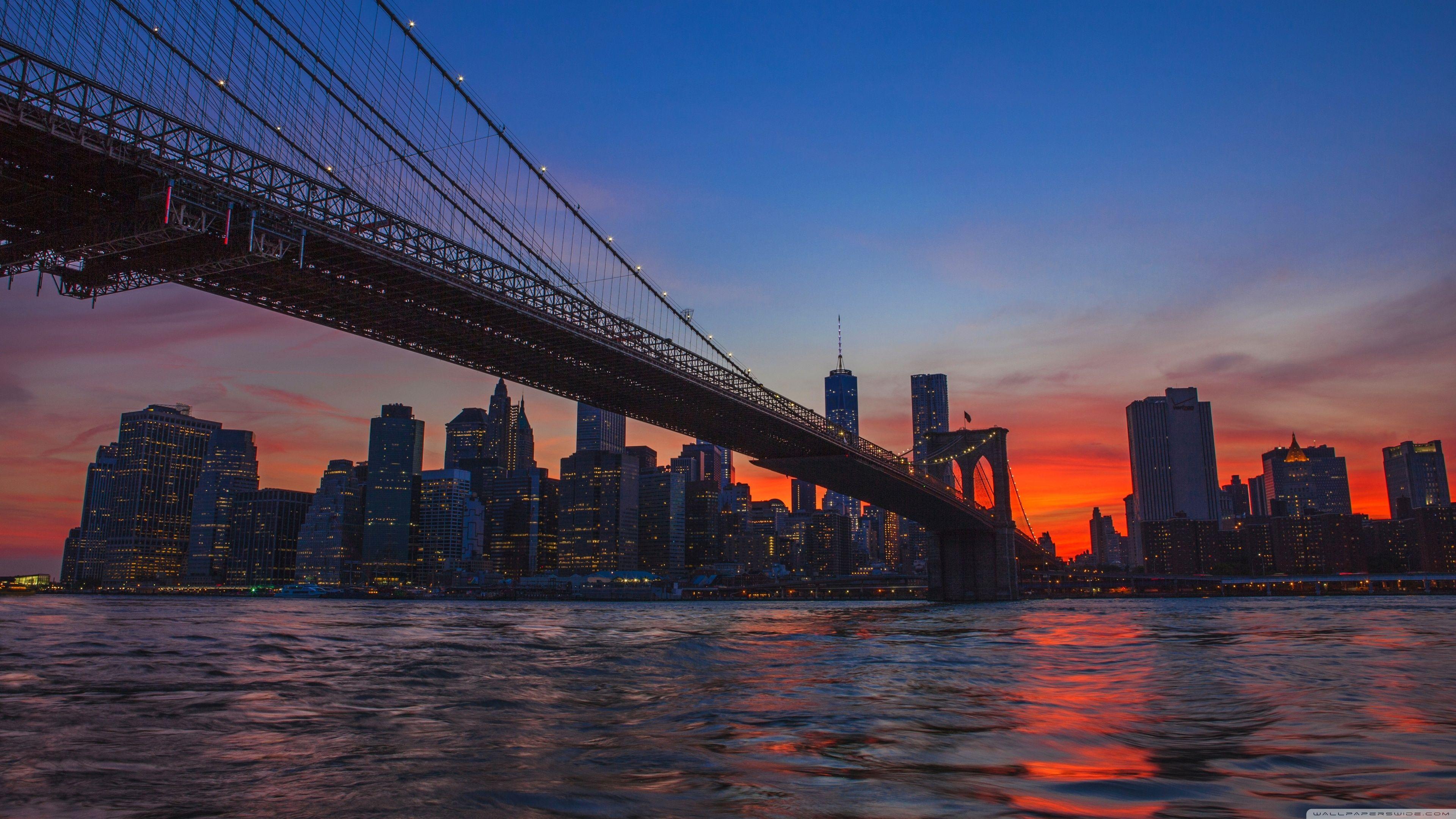 3840x2160 Free download New York City Brooklyn Bridge View 4K HD Desktop