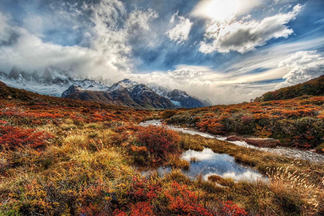 1280x853 Desktop Wallpaper Argentina Patagonia Nature mountain Sky Grass