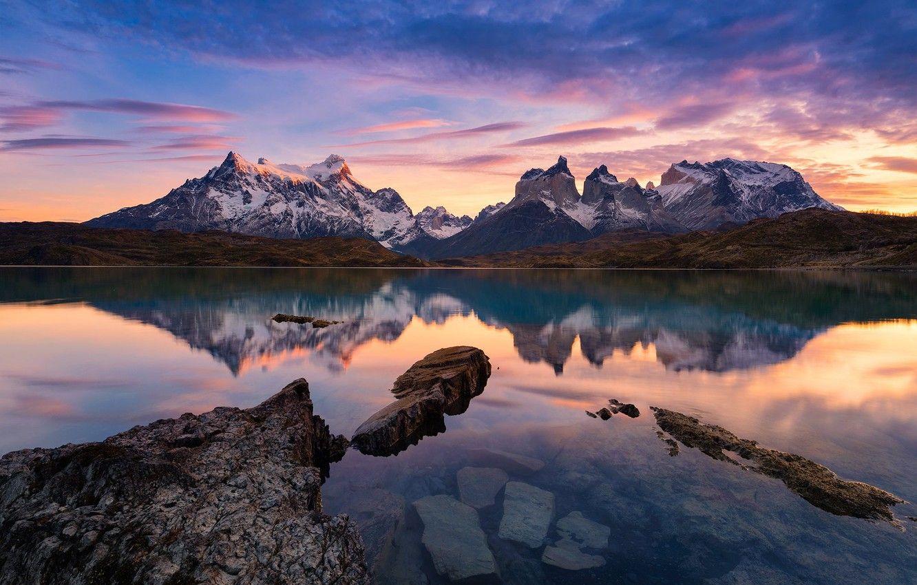 Hình nền 1332x850 Núi, Hồ, Chile, Hình ảnh Patagonia cho máy tính để bàn, phần пейзажи