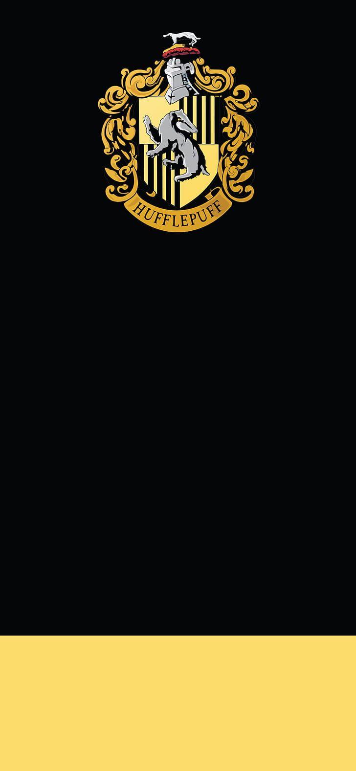 728x1577 HD wallpaper: Harry Potter, minimalism, black, yellow. Wallpaper