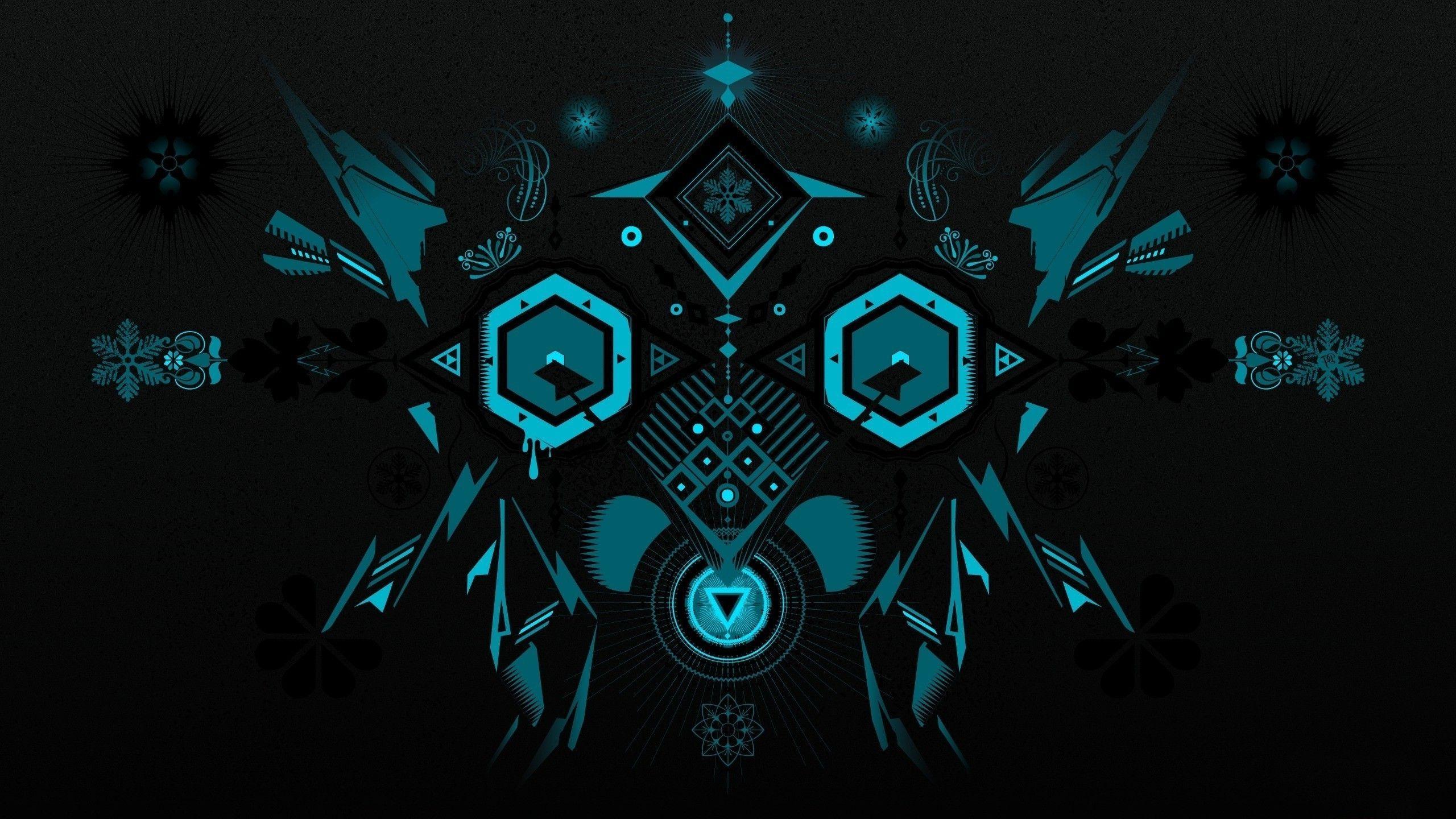 2560x1440 Black Hexagon Wallpaper