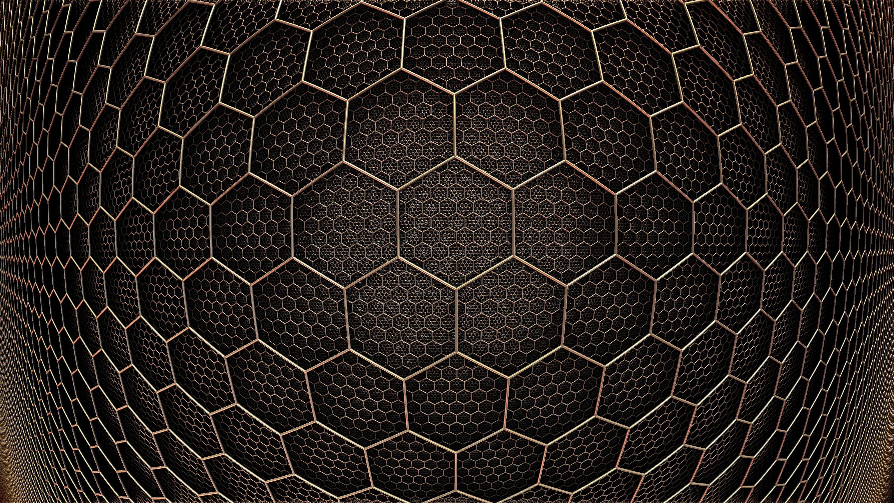 3072x1728 Abstract, 3D design, hexagon, HD wallpaper