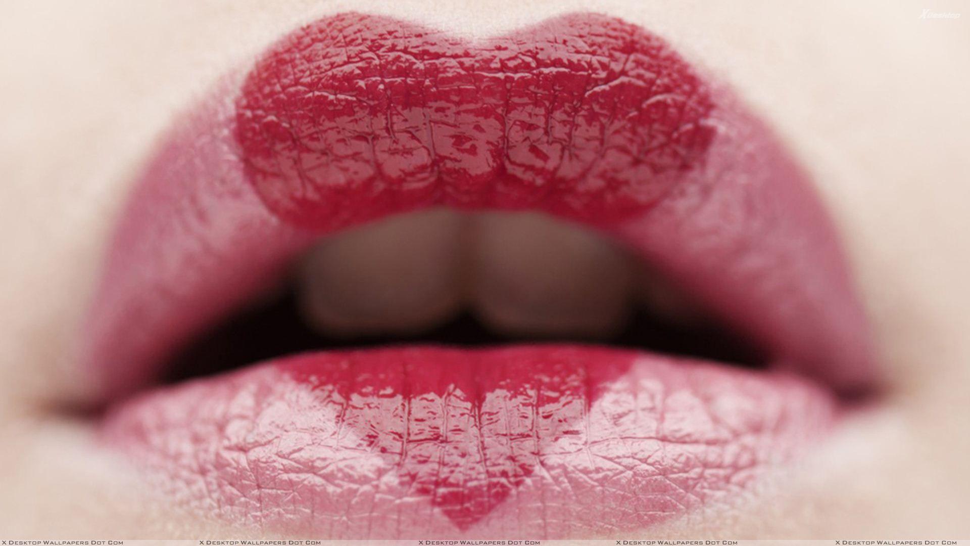 1920x1080 Pink Lips Closeup Wallpaper