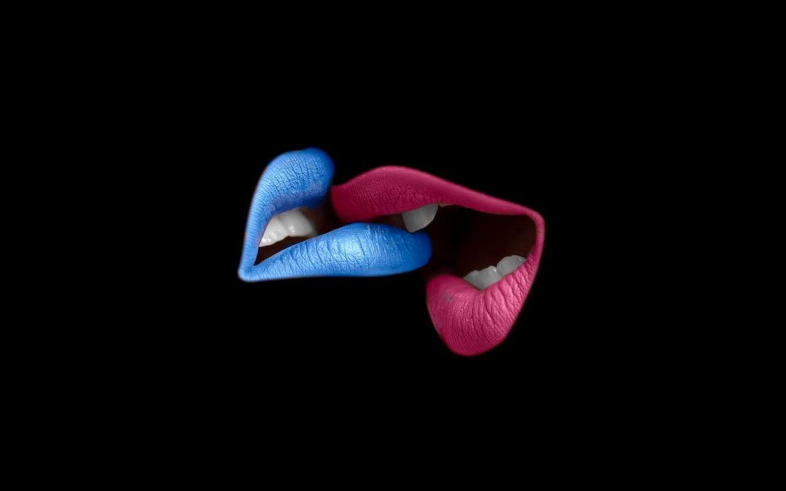 1600x1000 Free download Blue Pink lips wallpaper [1600x1000]
