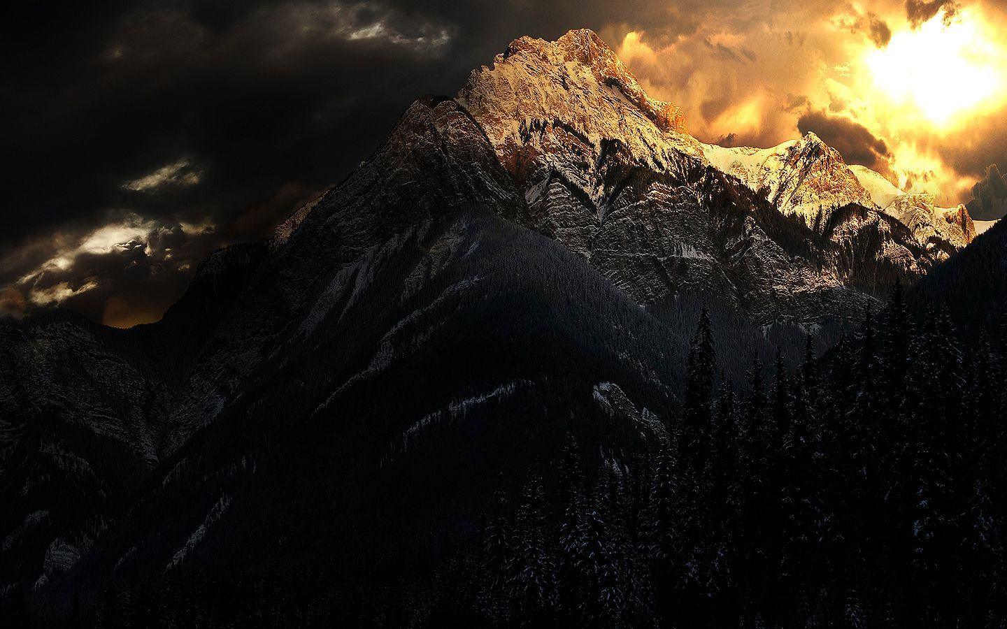1440x900 gorgeous. Dark mountains, Mountains, Mountain wallpaper