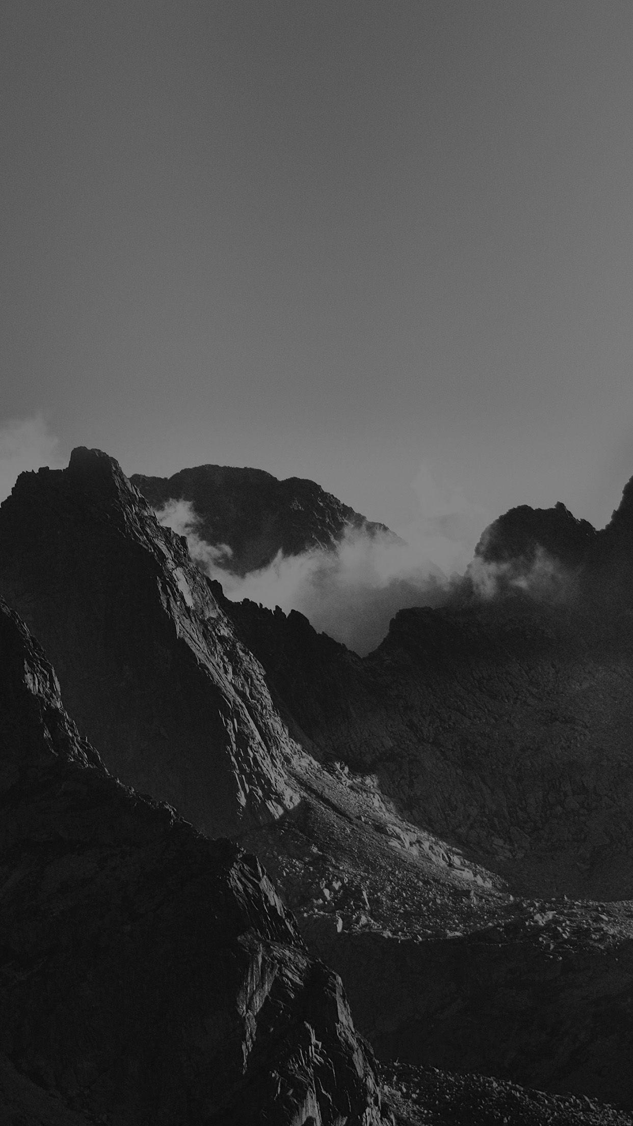 1242x2208 Breath Taking Mountains Bw Sky High Nature Android Mountain