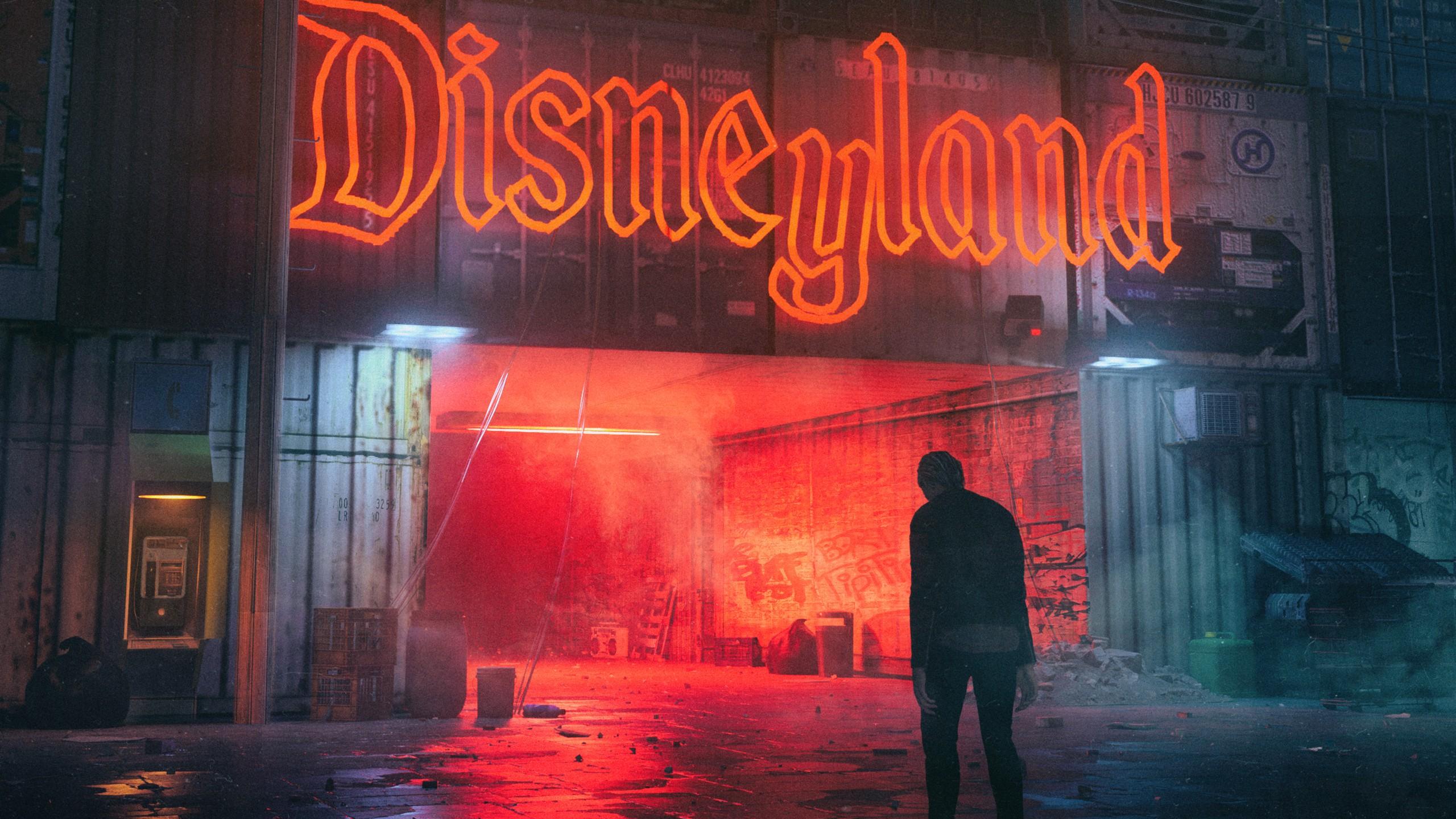 2560x1440 Neon Disneyland Wallpaper