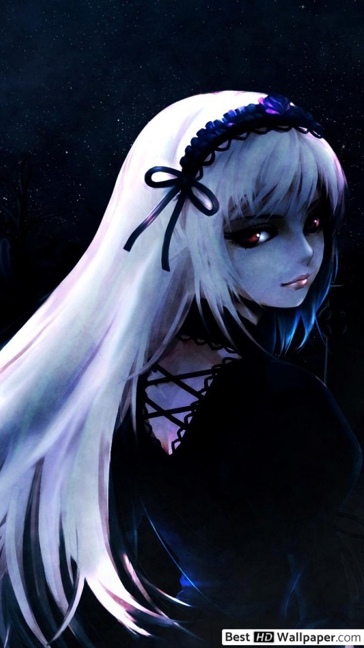 750x1334 Dark Anime Girl Wallpaper HD