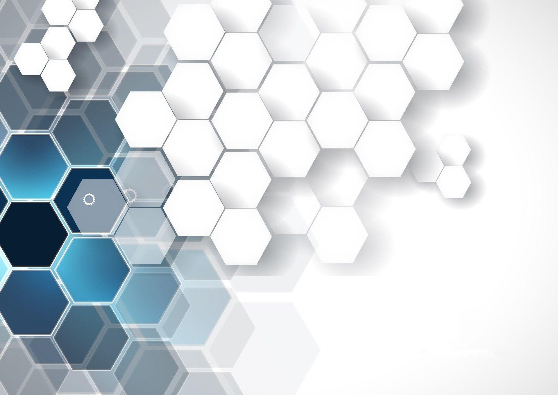 1920x1360 Blue Hexagon Wallpaper