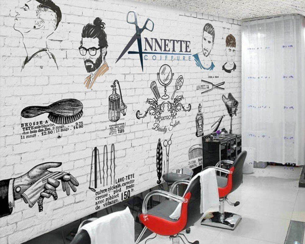 1000x800 Free Shipping Men'S Barber Shop Wallpaper Salon No Sharon Photo