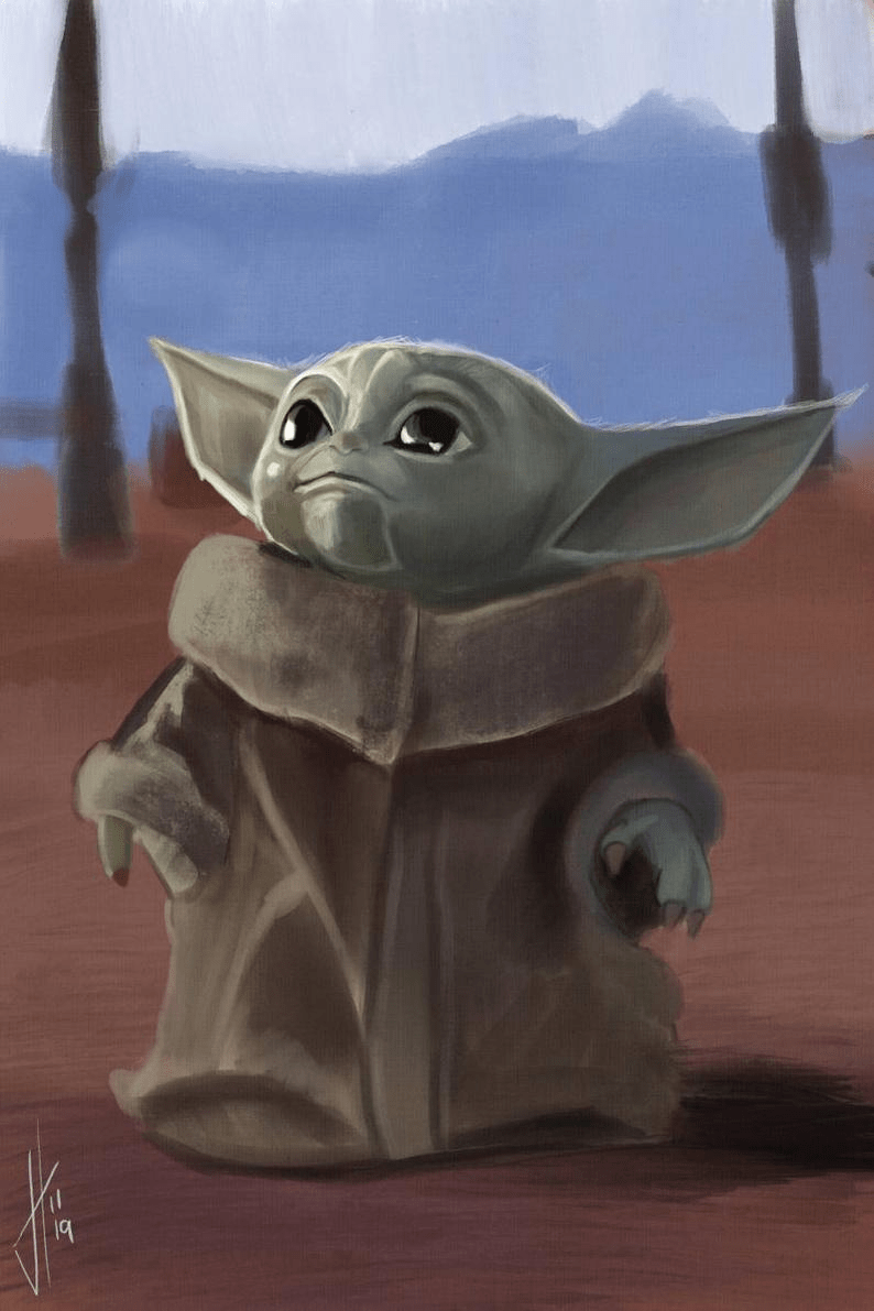 794x1191 Free download Baby Yoda Art Print The Mandalorian Etsy in 2020