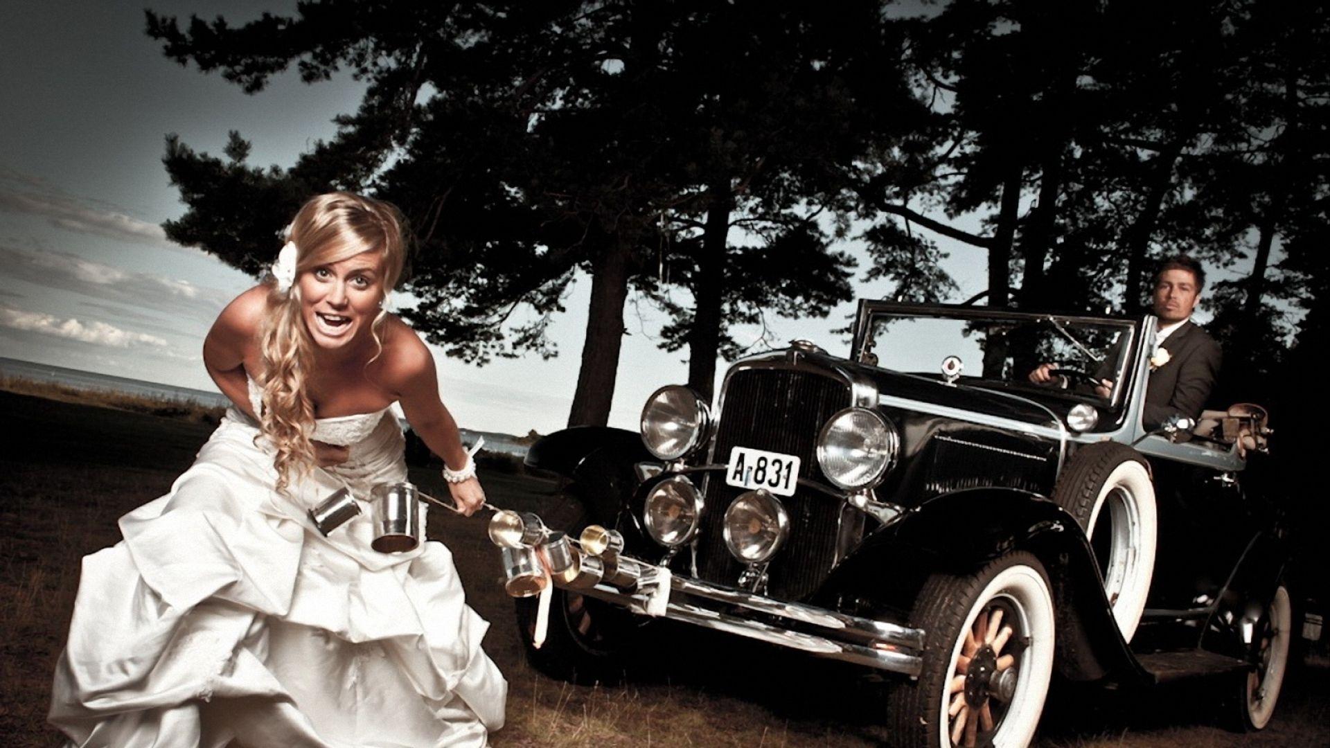 1920x1080 Download 1920x1080 HD Wallpaper wedding retro car bride breakdown