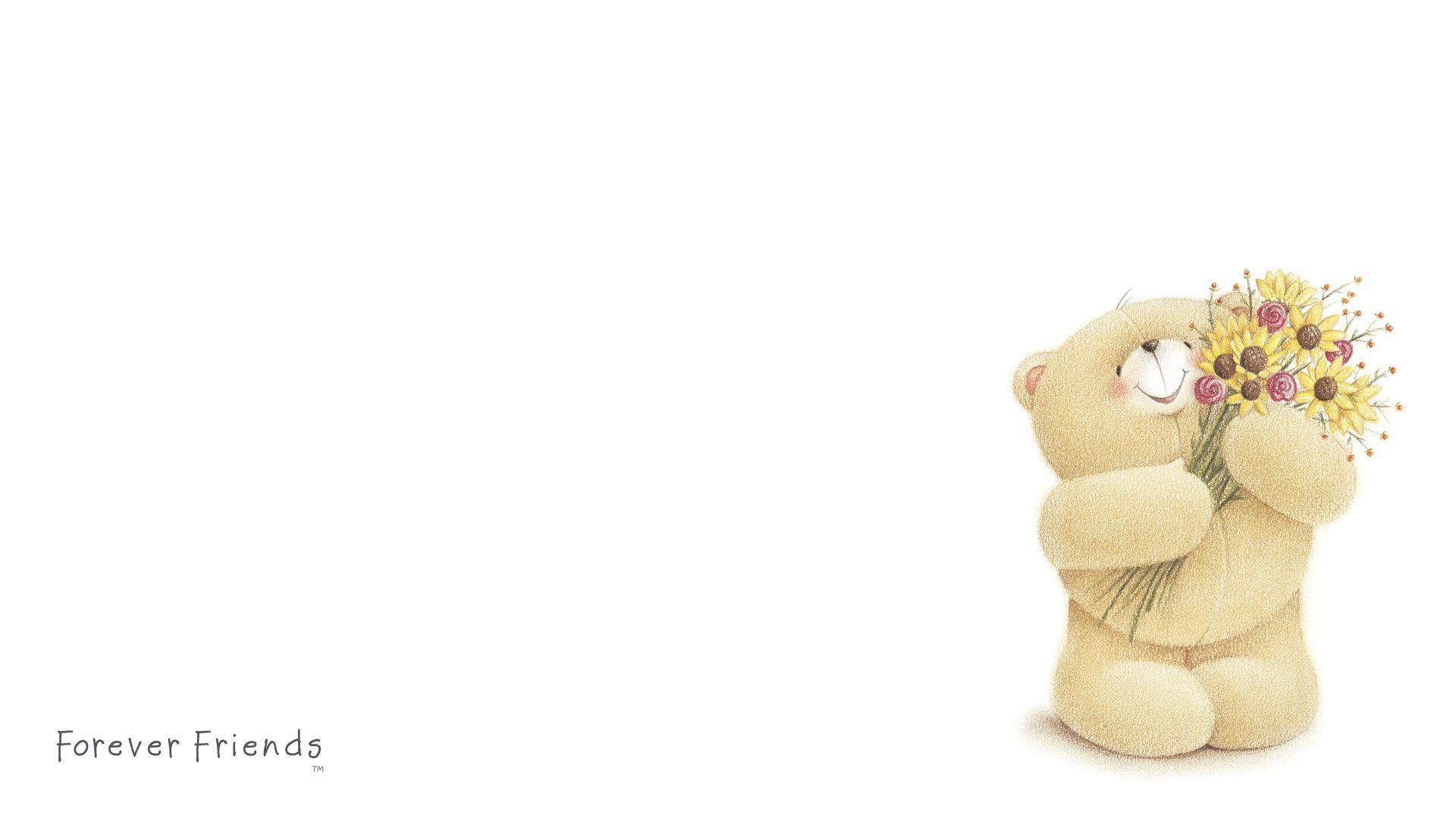 1920x1080 Forever, Friends, Teddy Bear, Love, flowers wallpaper. love