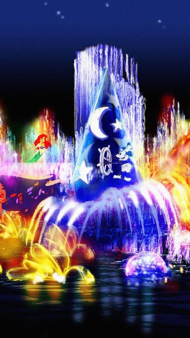 750x1334 Disney Christmas Wallpaper iPhone World Of Color