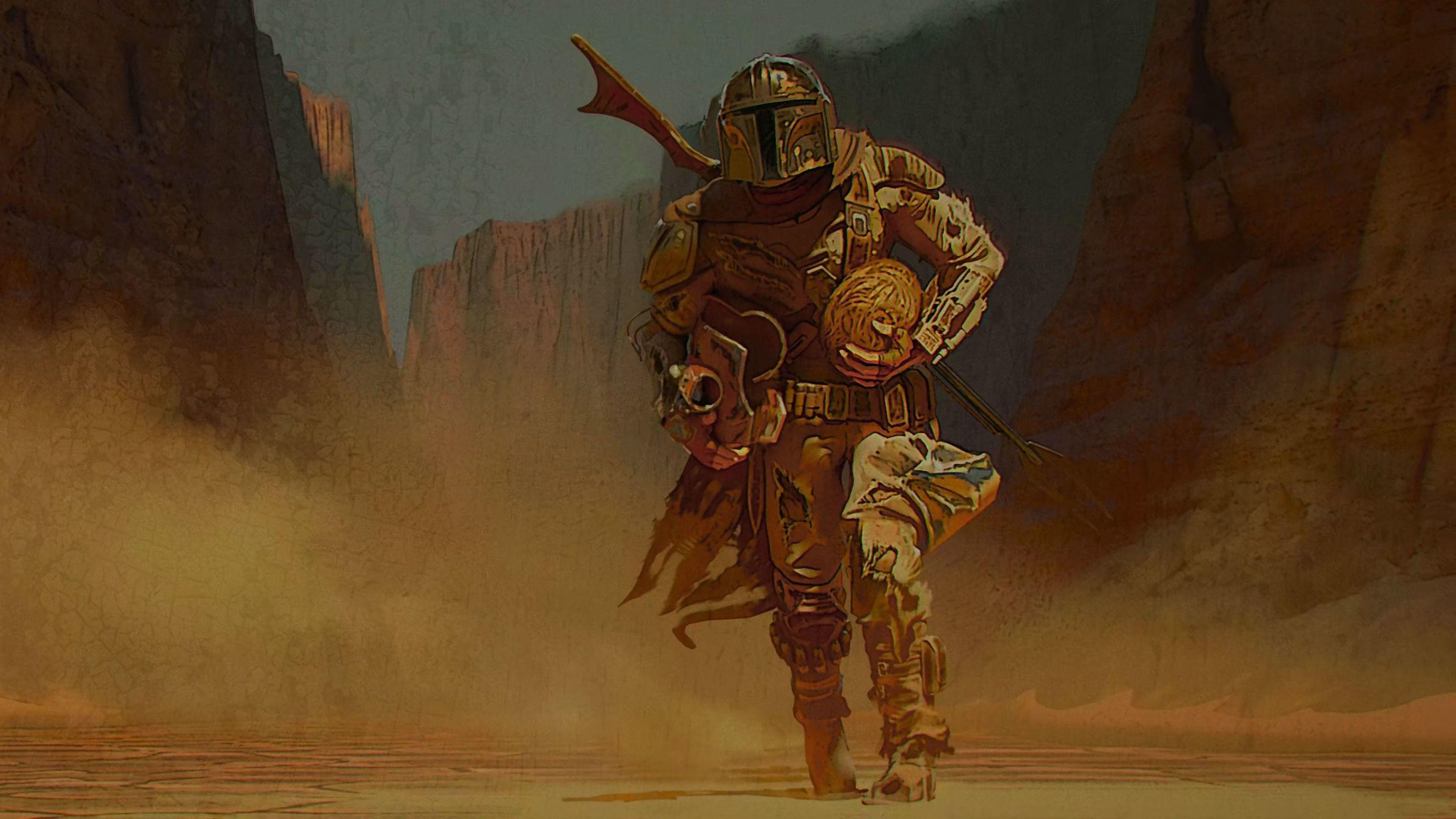 3840x2160 The Mandalorian Art 2020 Wallpaper