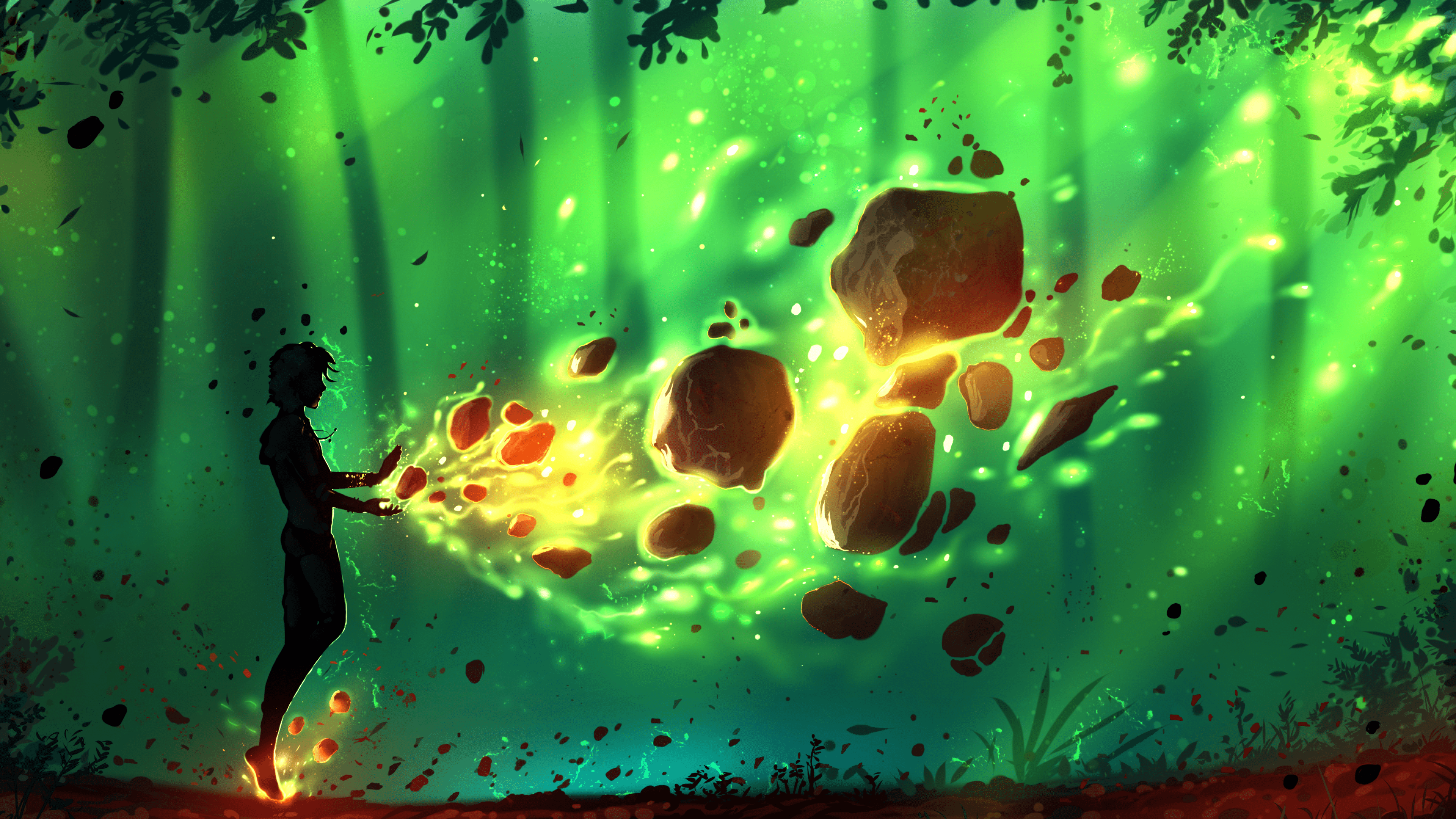 3840x2160 Download 3840x2160 Earth Element, Toon Colors, Forest Wallpaper