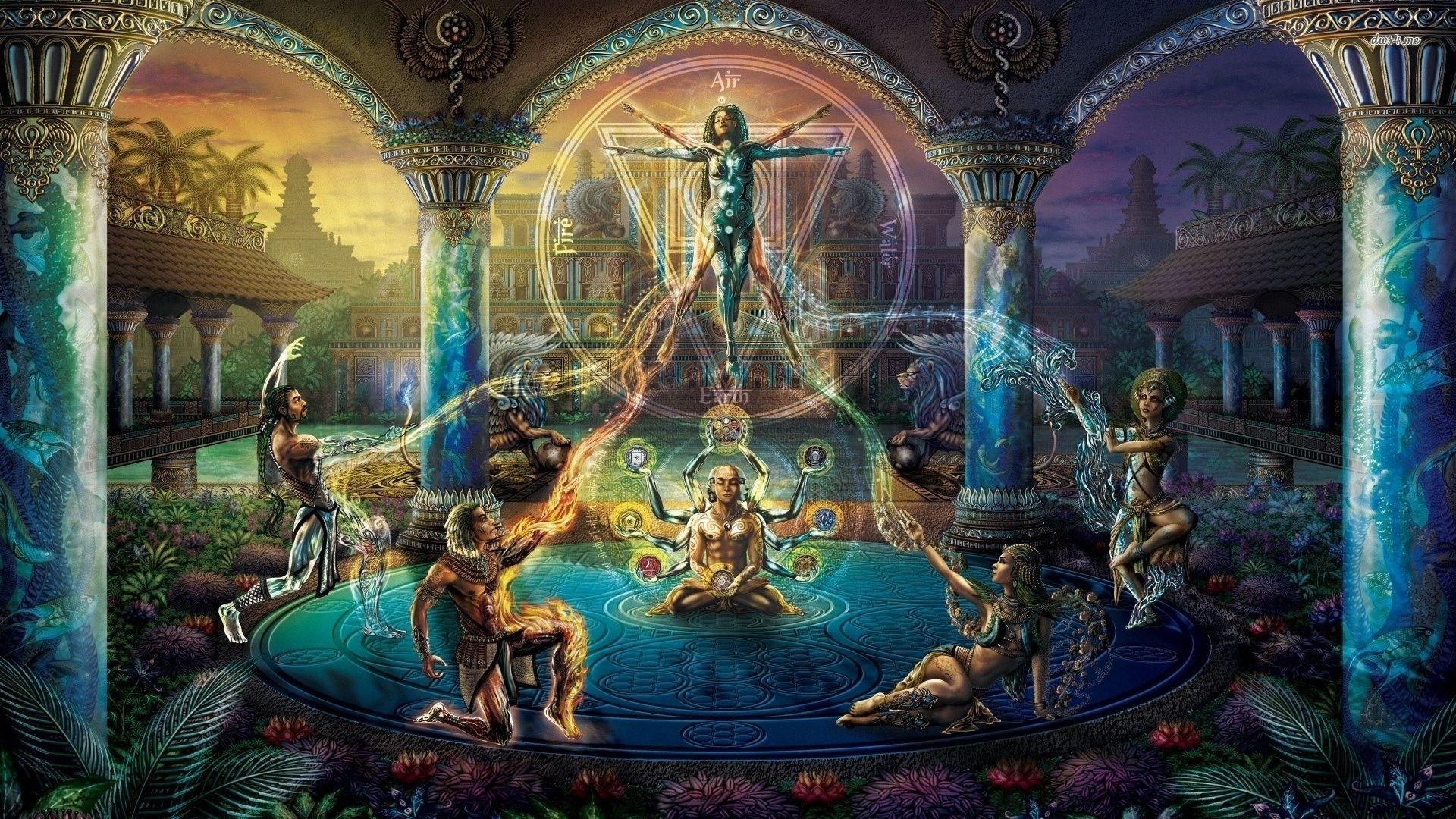 1920x1080 Humanized four elements wallpaper Art wallpaper