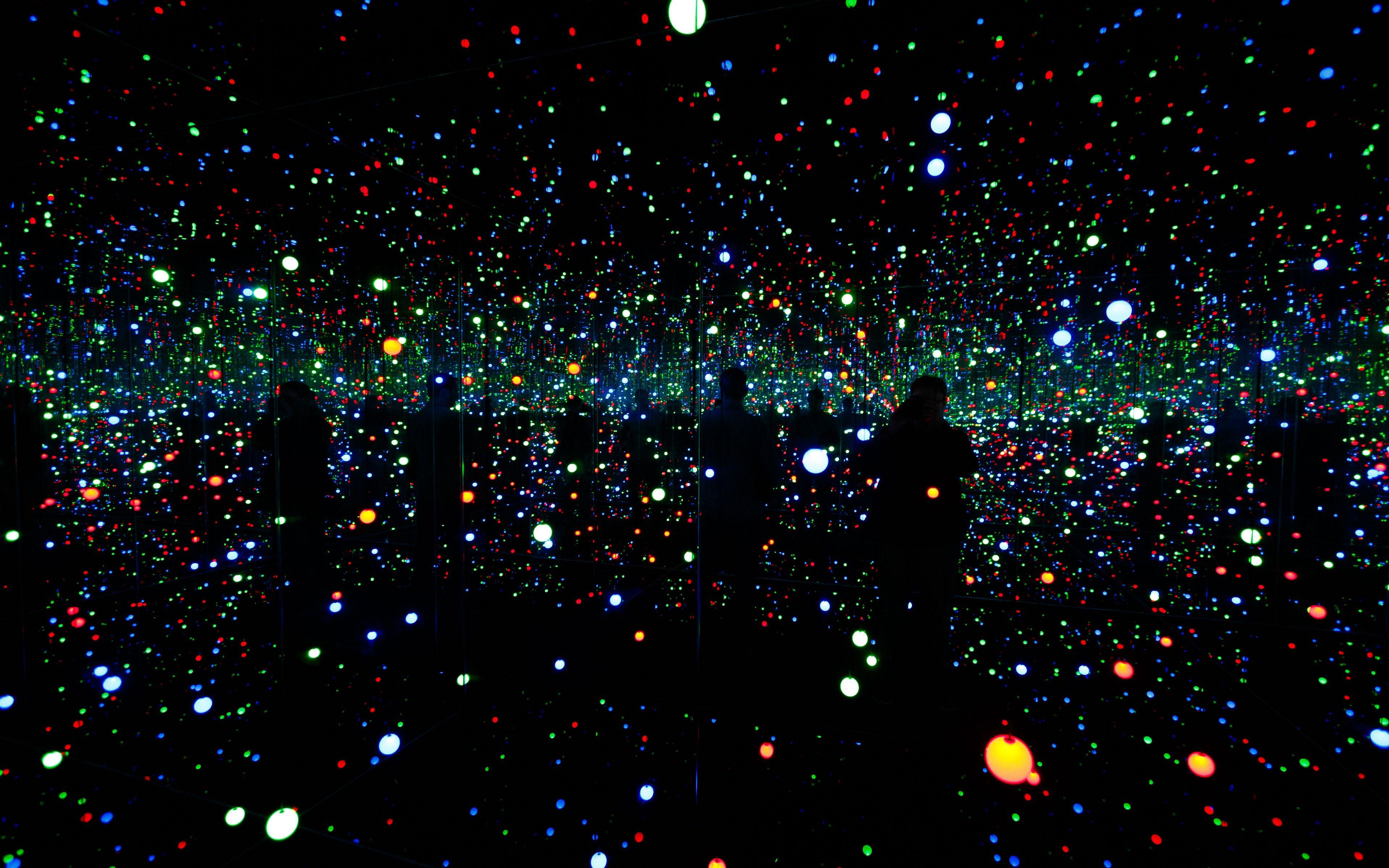 3840x2400 Download wallpaper 3840x2400 light art, circles, points, glitter