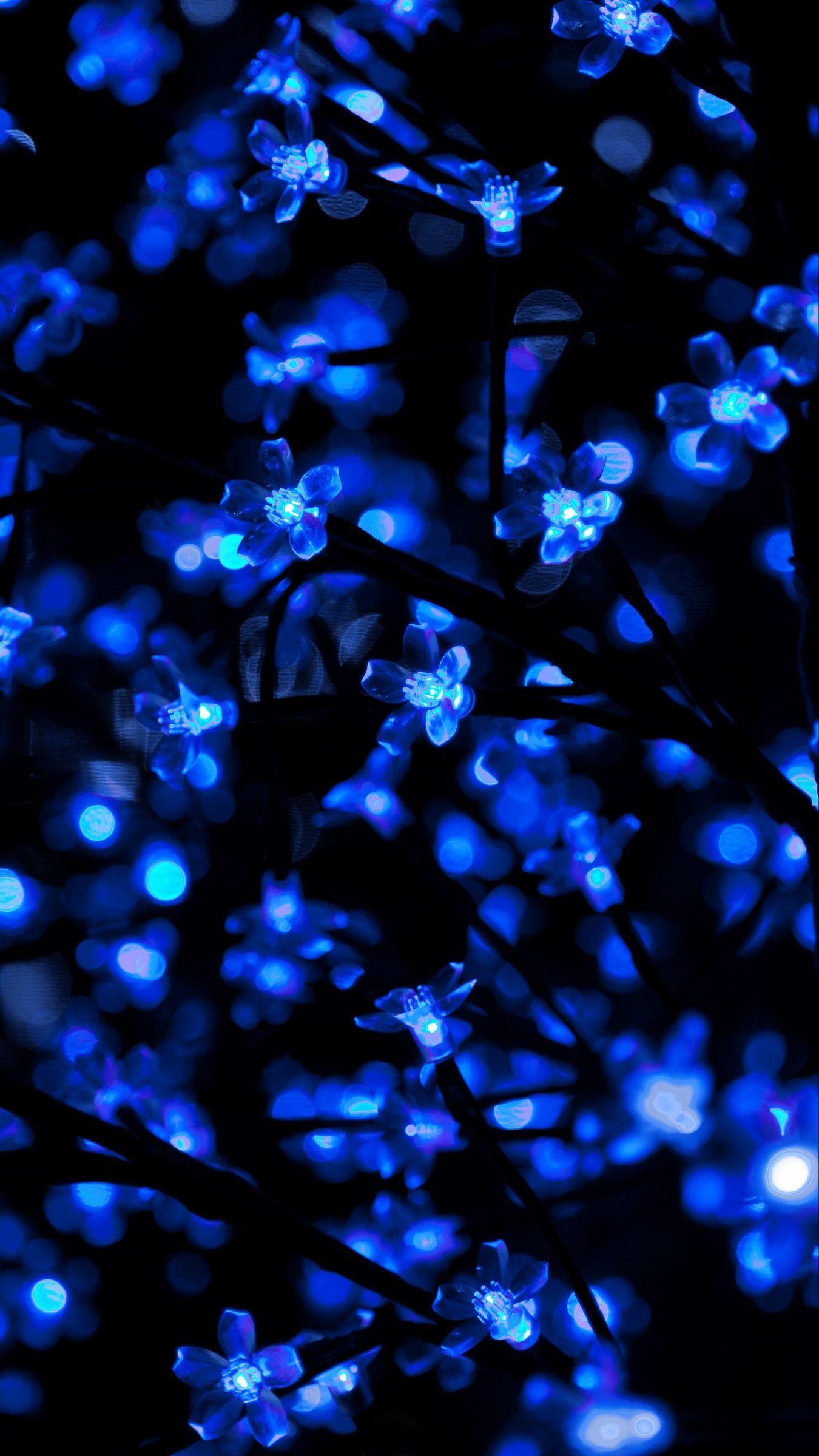 1350x2400 Download wallpaper 1350x2400 garland, neon, light, backlight, blue