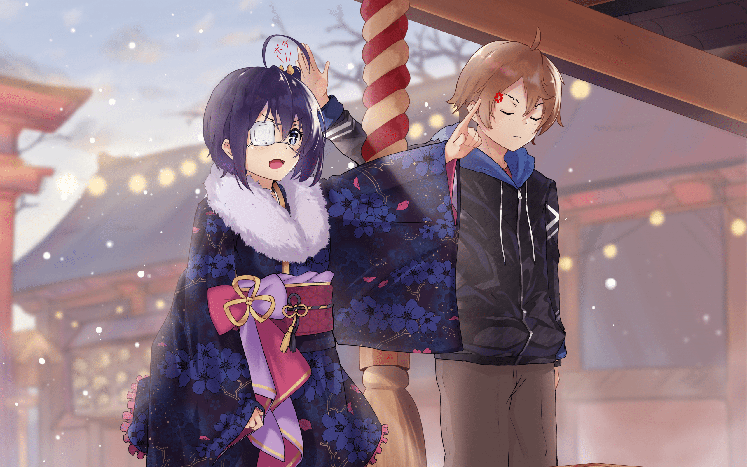2560x1600 Download 2560x1600 Takanashi Rikka, Togashi Yuta, Chuunibyou Demo