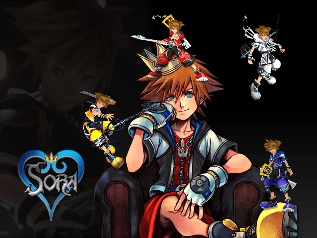 kingdom hearts 3 sora on side with background of black abstract hd games  Wallpapers  HD Wallpapers  ID 42919