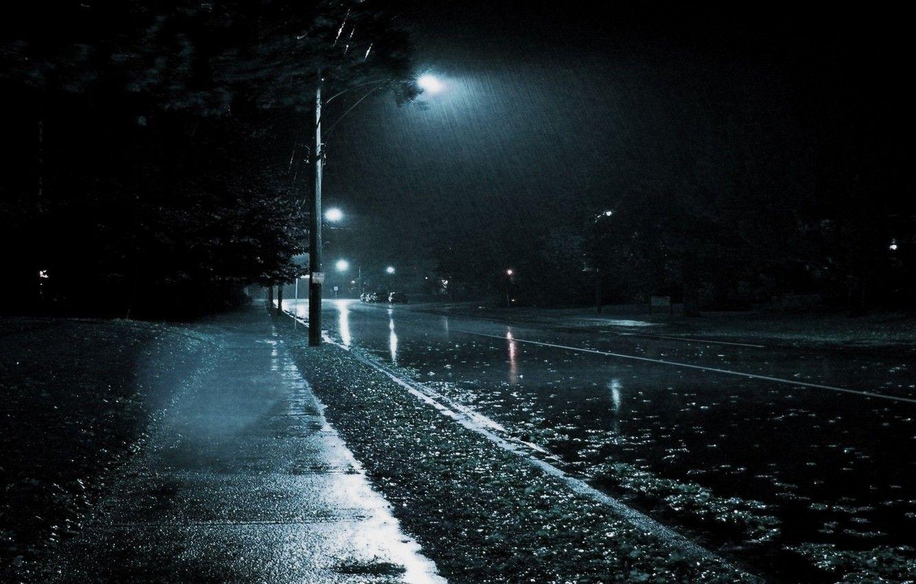 1332x850 Wallpaper The city, Rain, Black and white, Noir. image