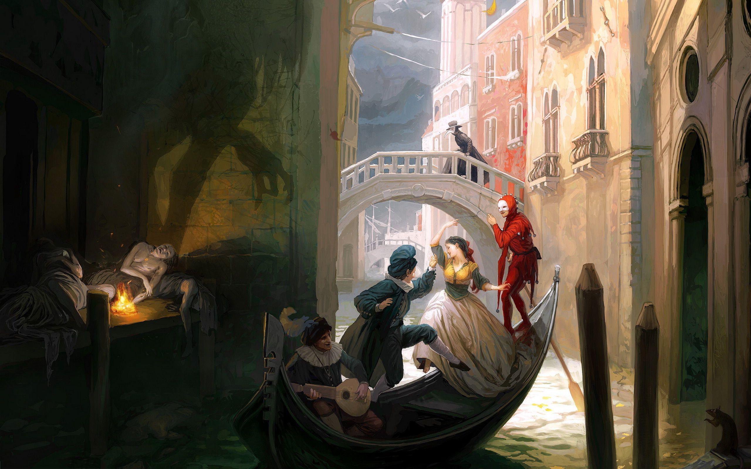 2560x1600 Rich and poor painting wallpaperx1600