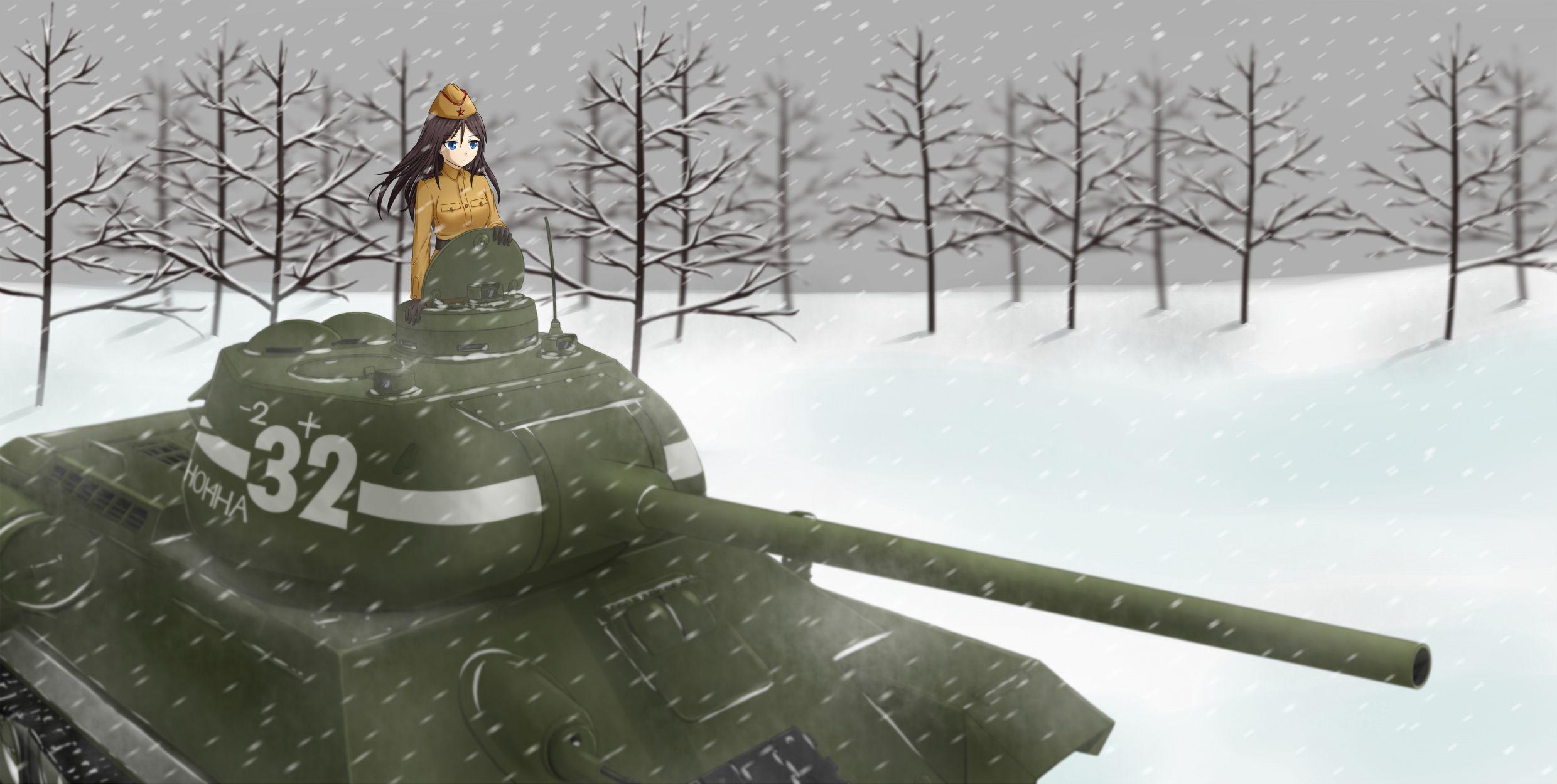 2480x1250 Nonna (GIRLS und PANZER) Wallpaper Anime Image