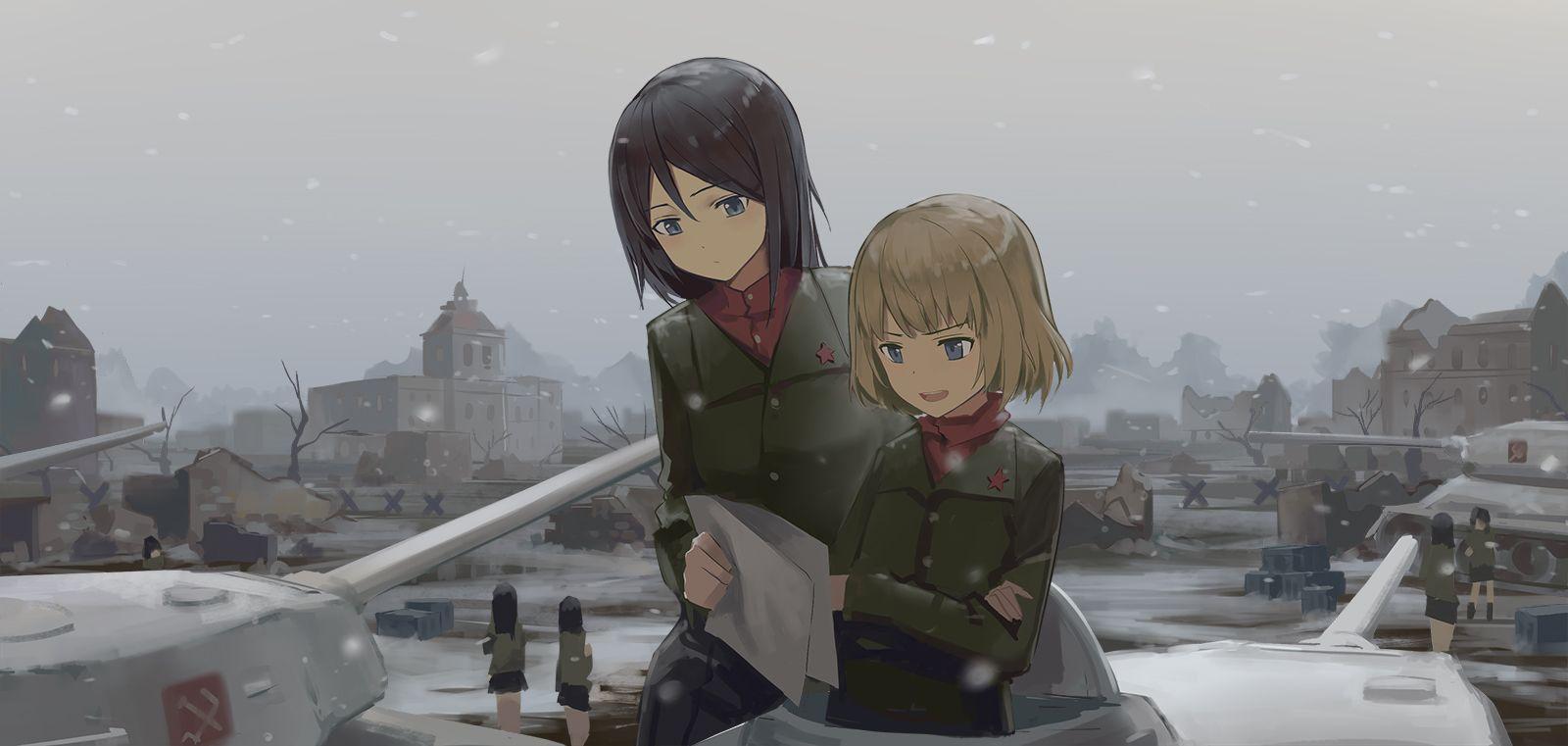 1600x761 GIRLS und PANZER Anime Image Board