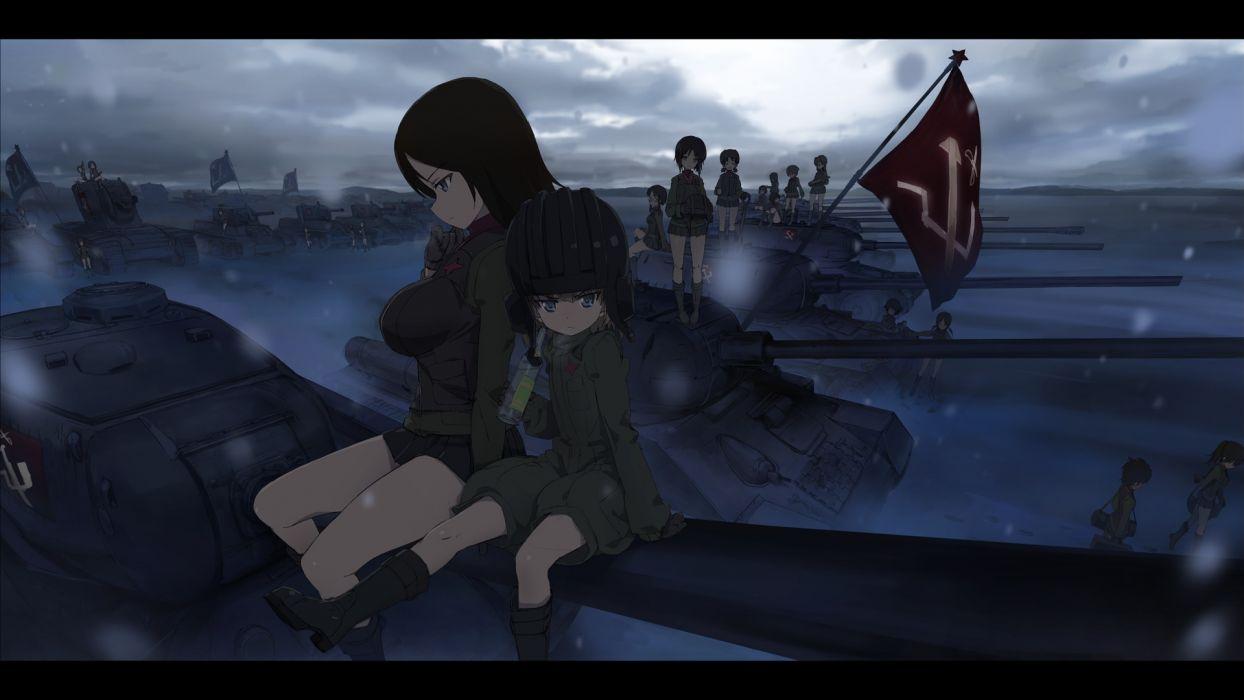 1244x700 Girls und panzer boots dark drink girls und panzer katyusha