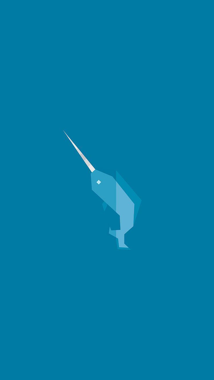 750x1334 iPhone 6 Wallpaper blue whale minimal