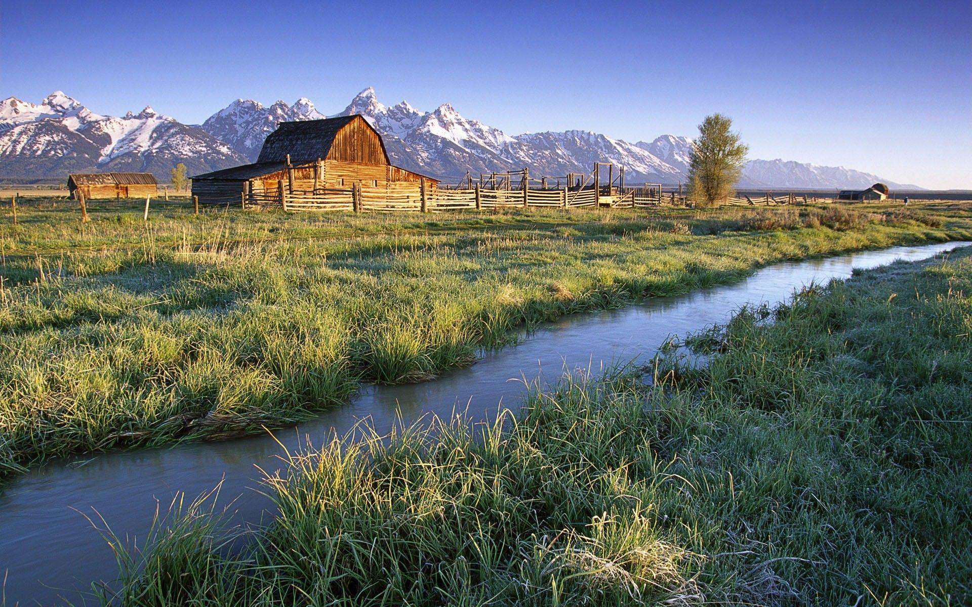 1920x1200 Winter Farm Desktop Wallpaper