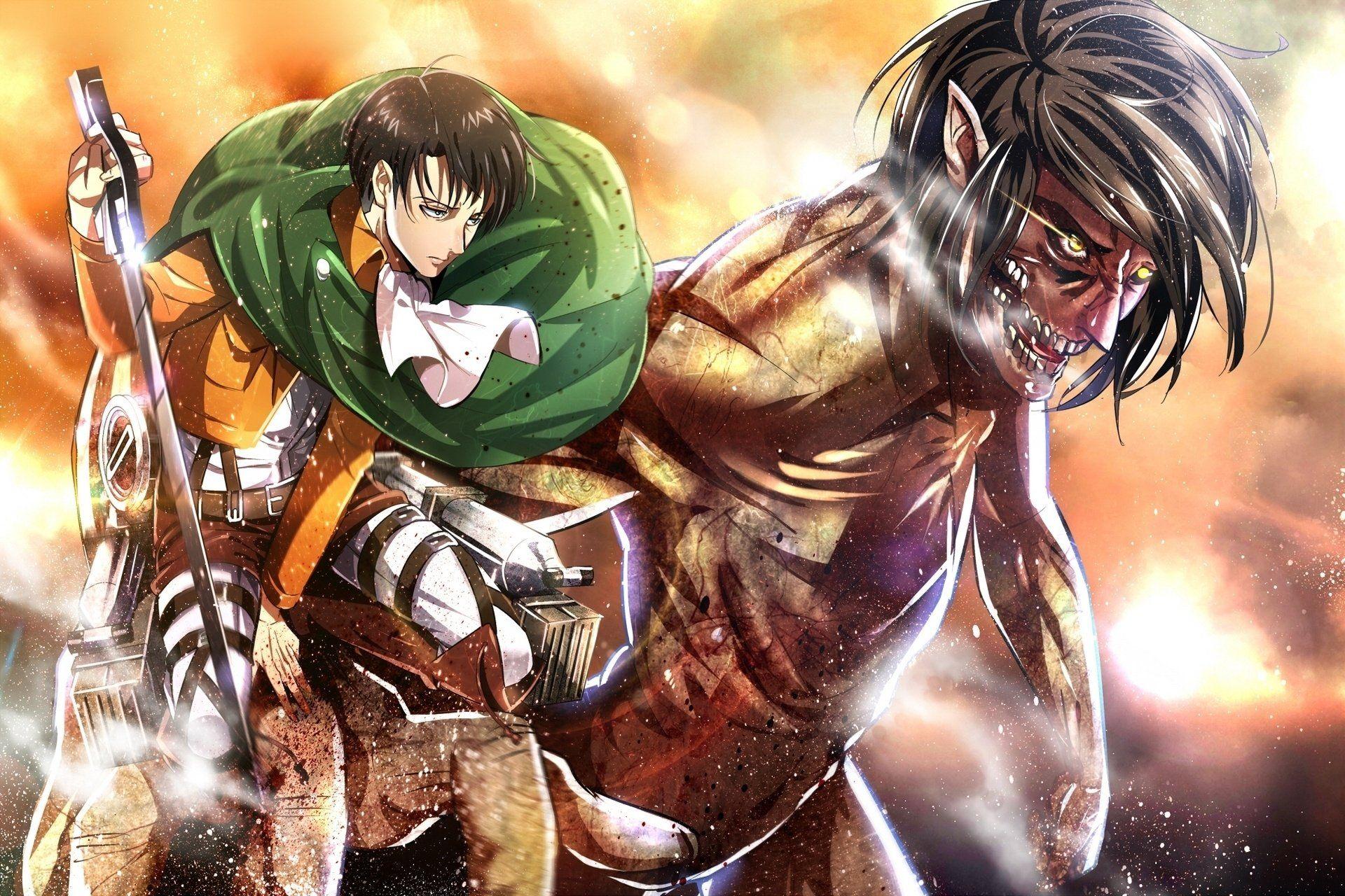 1920x1280 Levi and Eren (Titan) HD Wallpaper. Background Imagex1280