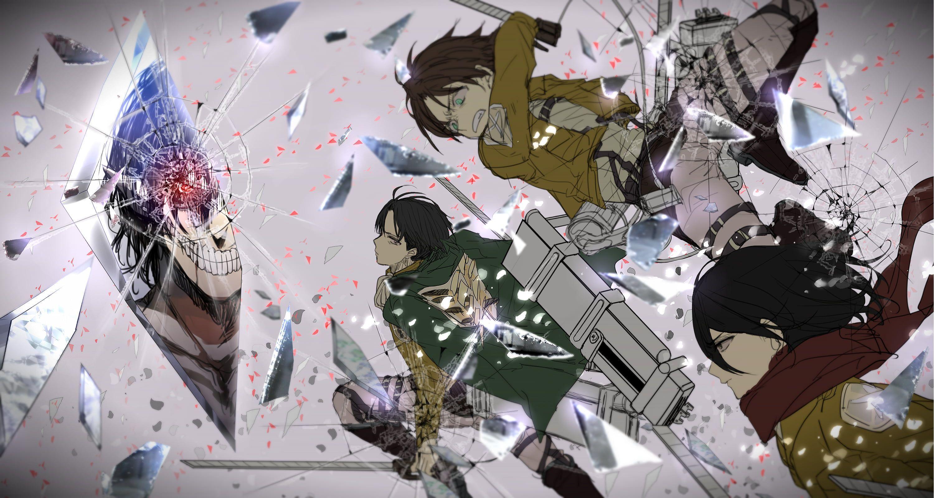 3000x1600 Animated Attack on Titans wallpaper, Shingeki no Kyojin, Mikasa