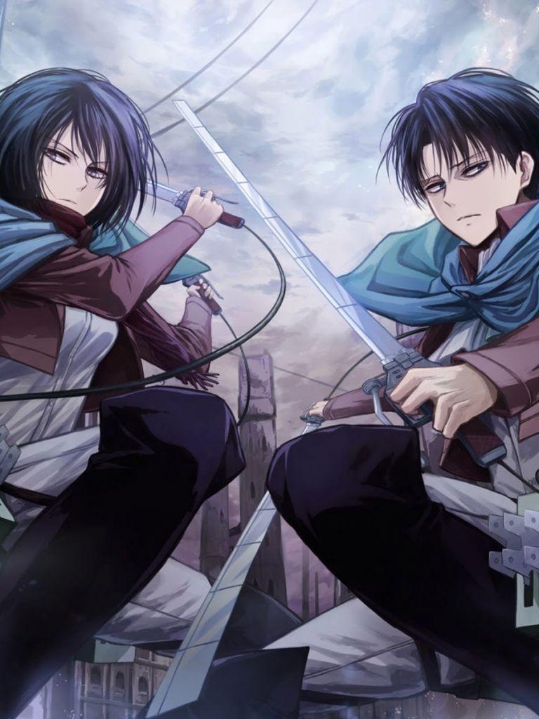 768x1024 Free download mikasa ackerman and levi anime attack on titan