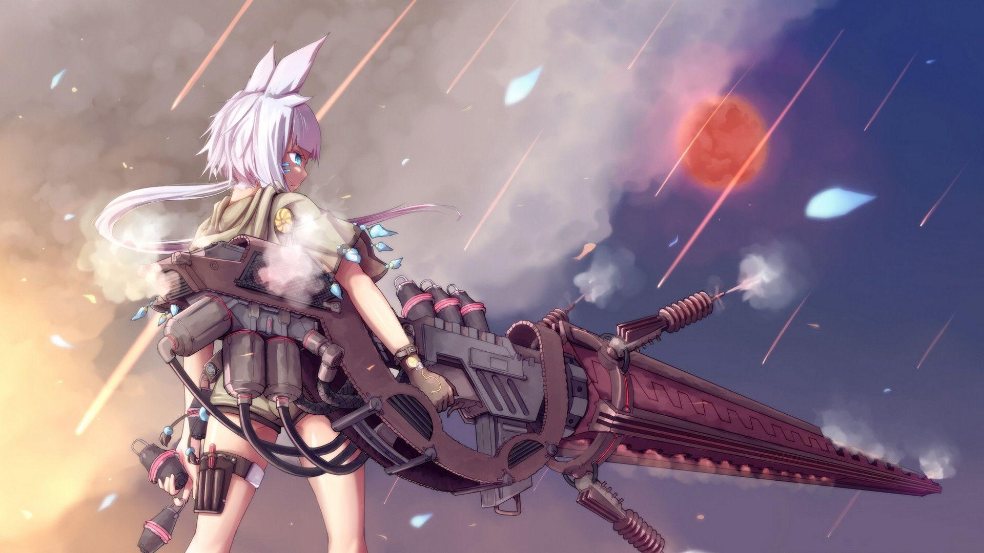 1920x1080 Anime Girl Warrior Wallpaper