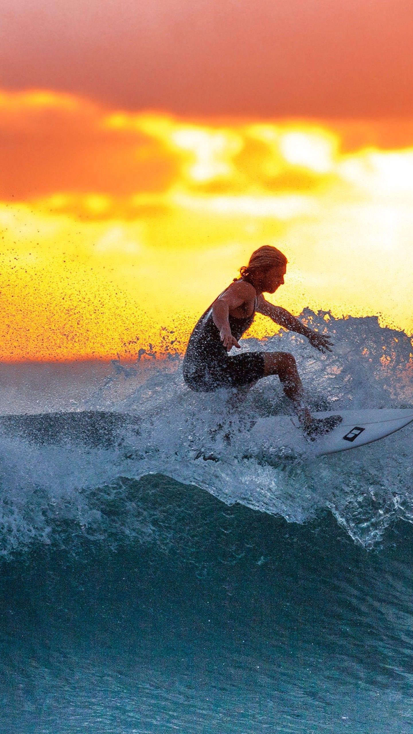 Sunset Surfing HD Wallpaper