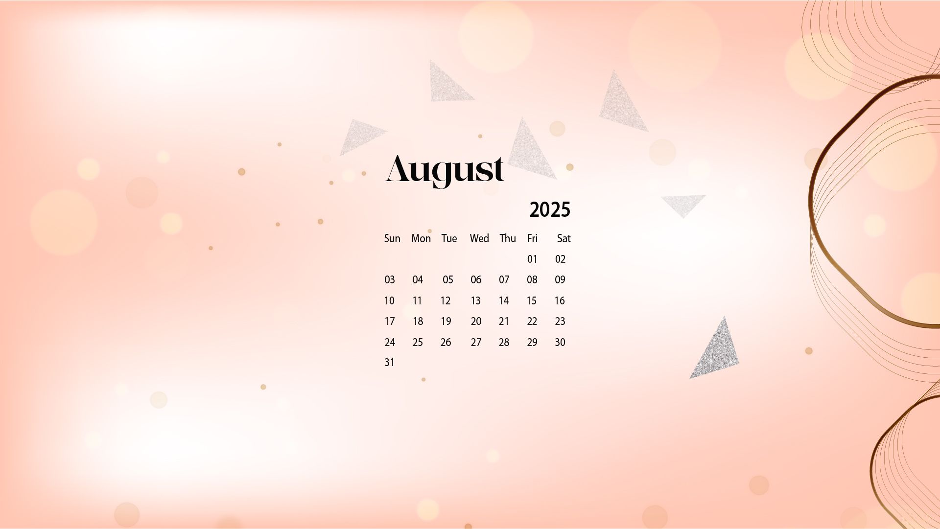 1920x1081 August 2025 Desktop Wallpaper Calendar