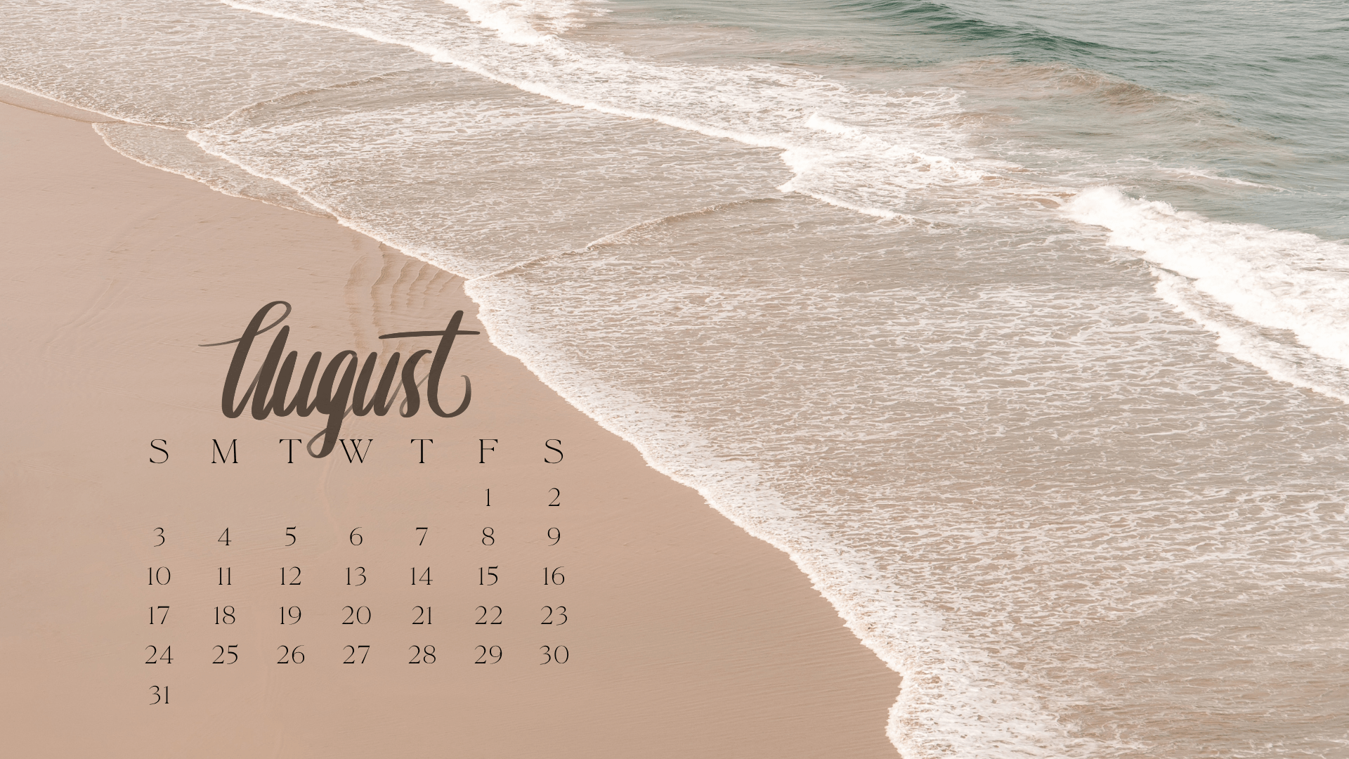1920x1080 Free August 2025 Desktop Calendar Background (EASY DOWNLOAD)