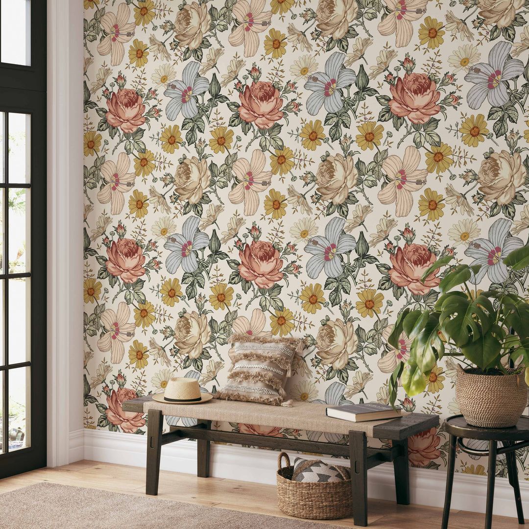 1080x1080 Vintage Floral Wallpaper
