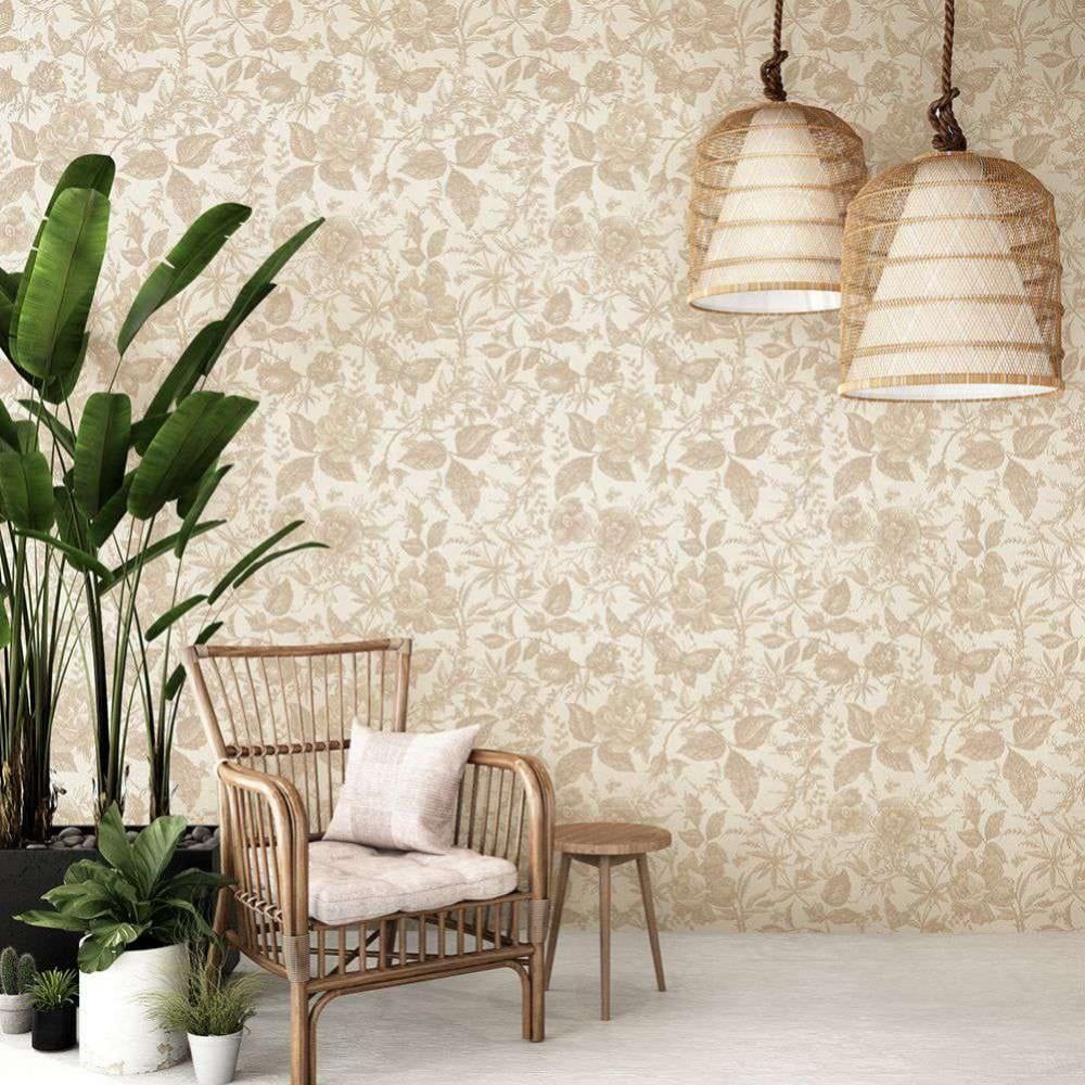 1000x1000 FYCONE Vintage Floral Vintage Wallpaper Peel And Stick Removable Wall Sticker For Livingroom Bedroom Kitchen Bathroom, 15.7x 98.4
